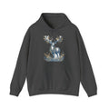 Matching Couple Sweatshirt - Bear & Deer Matching Couple Hooded Sweatshirt Vintage Art His Hers Wedding Gift - Design B