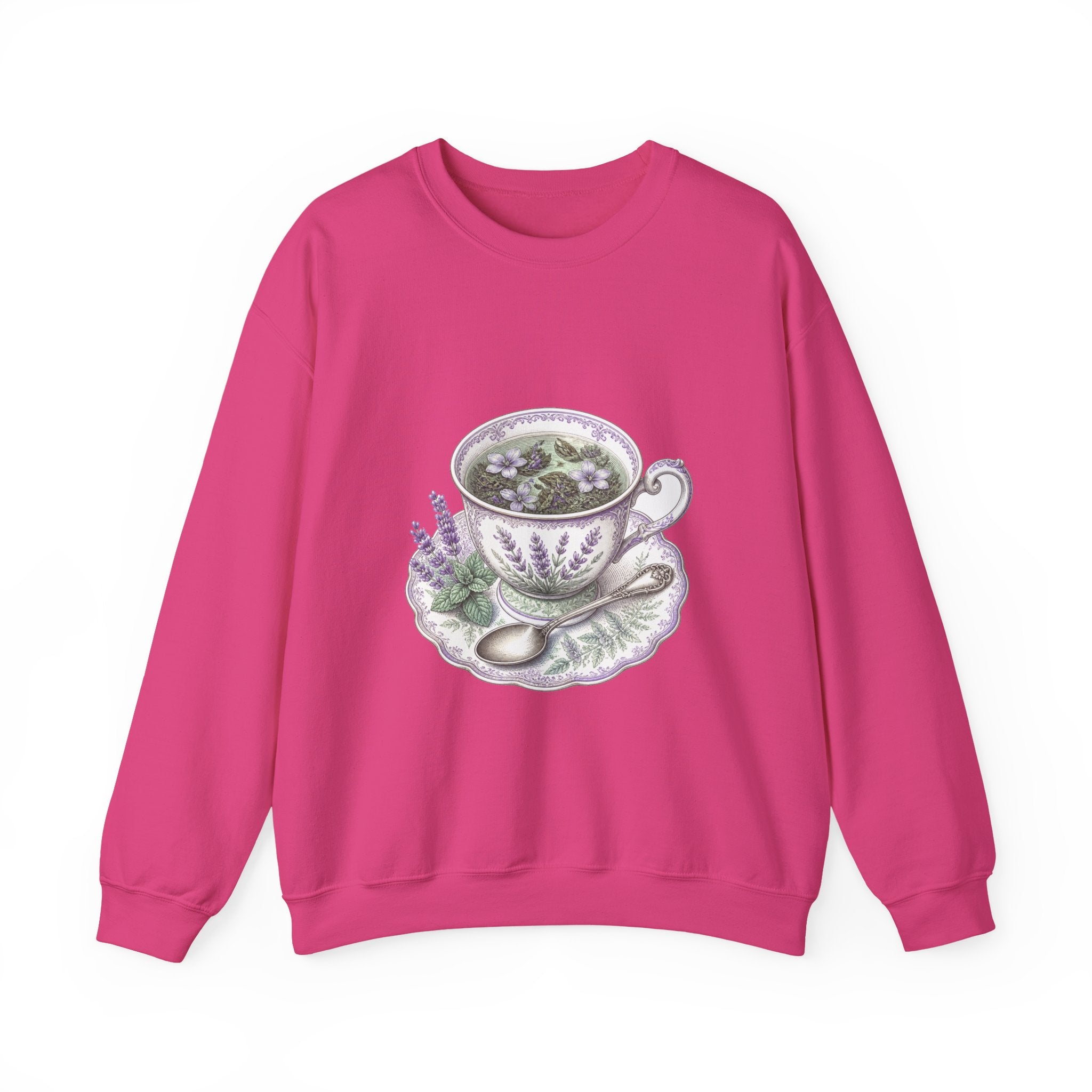 Matching Couple Sweatshirt - Coffee & Tea Matching Couple Premium Fleece Sweatshirt Vintage Art His Hers Honeymoon Gift - Design B