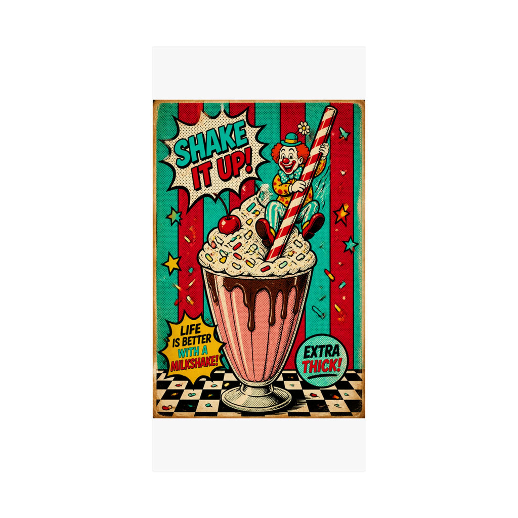 Milkshake Slide Clown Wall Art Poster 18×24 Pop Art Living Room Decor Maximalist Print