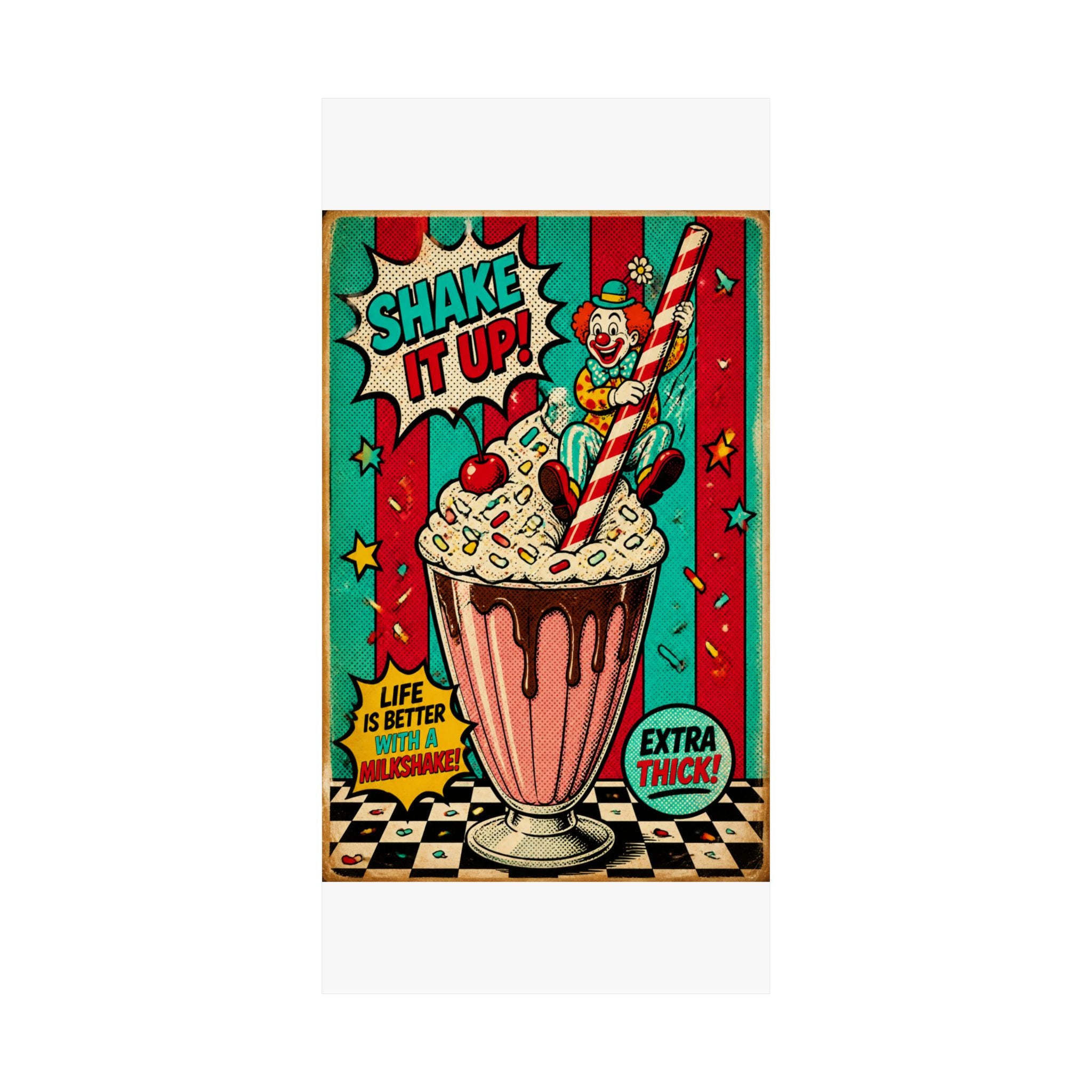 Milkshake Slide Clown Wall Art Poster 18×24 Pop Art Living Room Decor Maximalist Print
