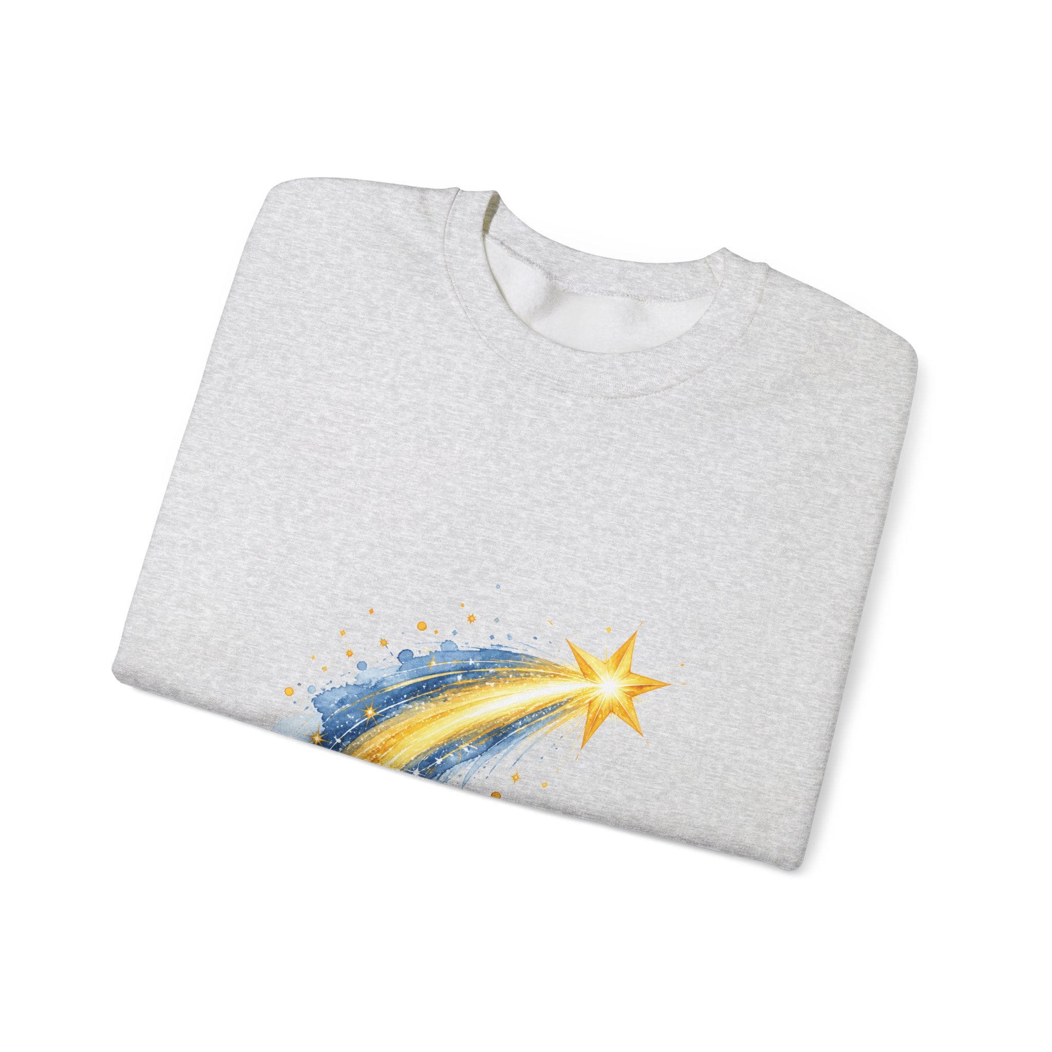 Matching Couple Sweatshirt - Shooting Star & North Star Matching Couple Comfort Colors Crew Watercolor Art His Hers Birthday Gift - Design A