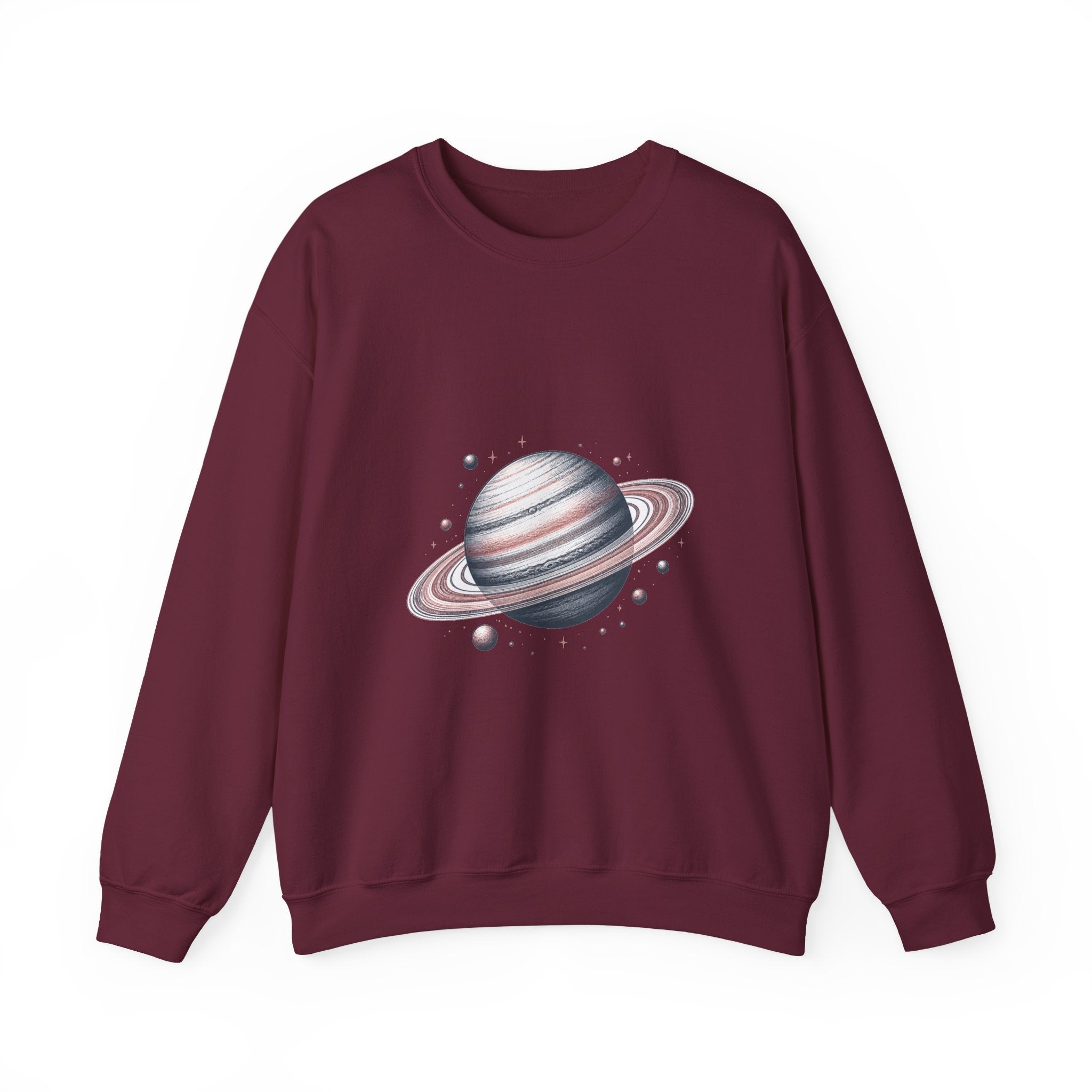 Matching Couple Sweatshirt - Saturn & Jupiter Matching Couple Crewneck Sweatshirt Hand-Drawn Art His Hers Best Friend Gift - Design A