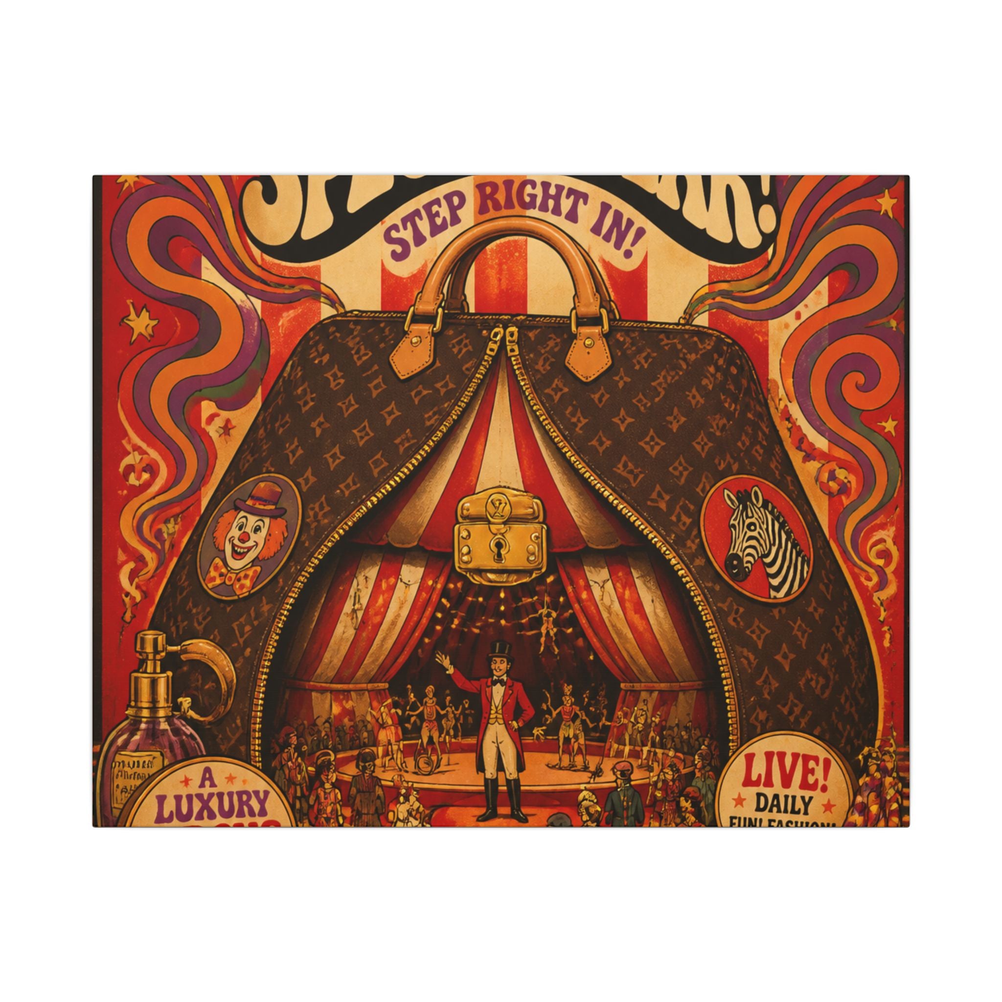 Handbag Big Top Wall Art Canvas 24×36 Psychedelic Dining Room Decor Maximalist Print