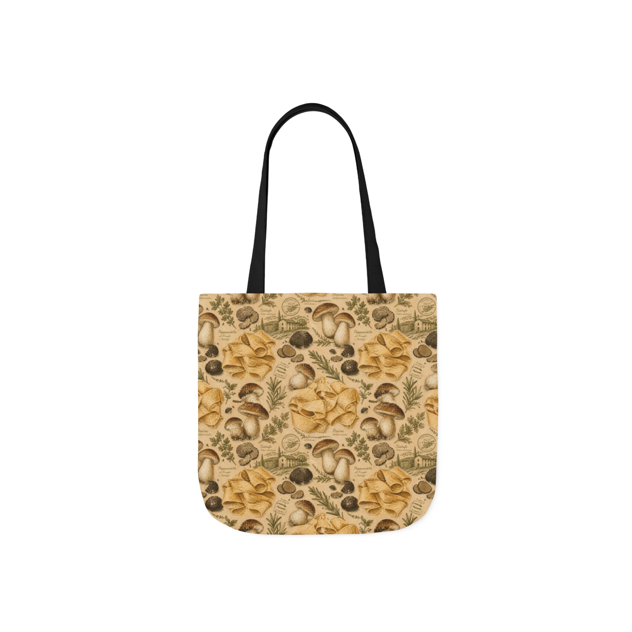 Pappardelle Ribbons Canvas Tote Bag Mediterranean Kitchen Botanical Design Italian Cottagecore Gift