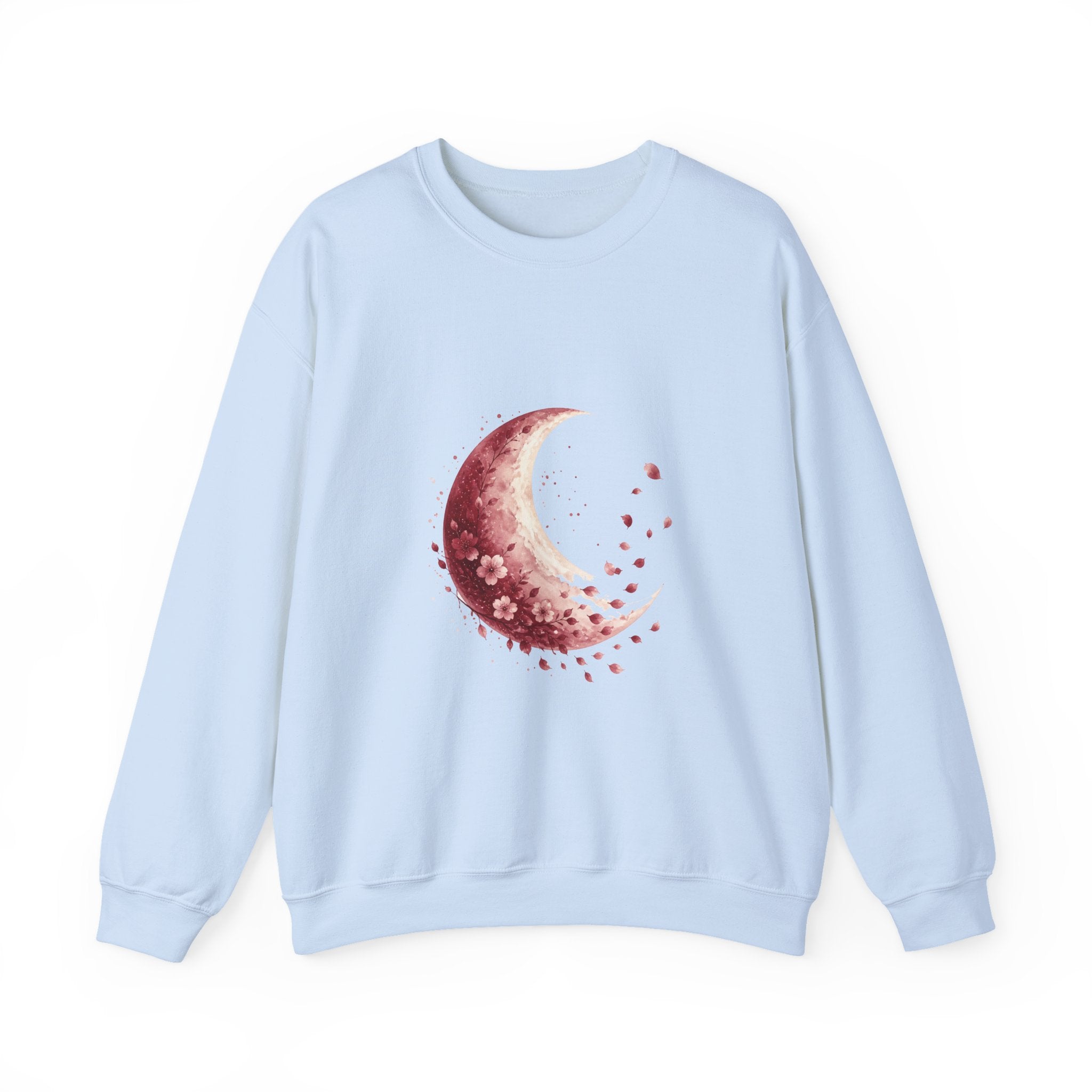 Matching Couple Sweatshirt - Waxing & Waning Moon Matching Couple Premium Fleece Sweatshirt Watercolor Art His Hers Birthday Gift - Design B