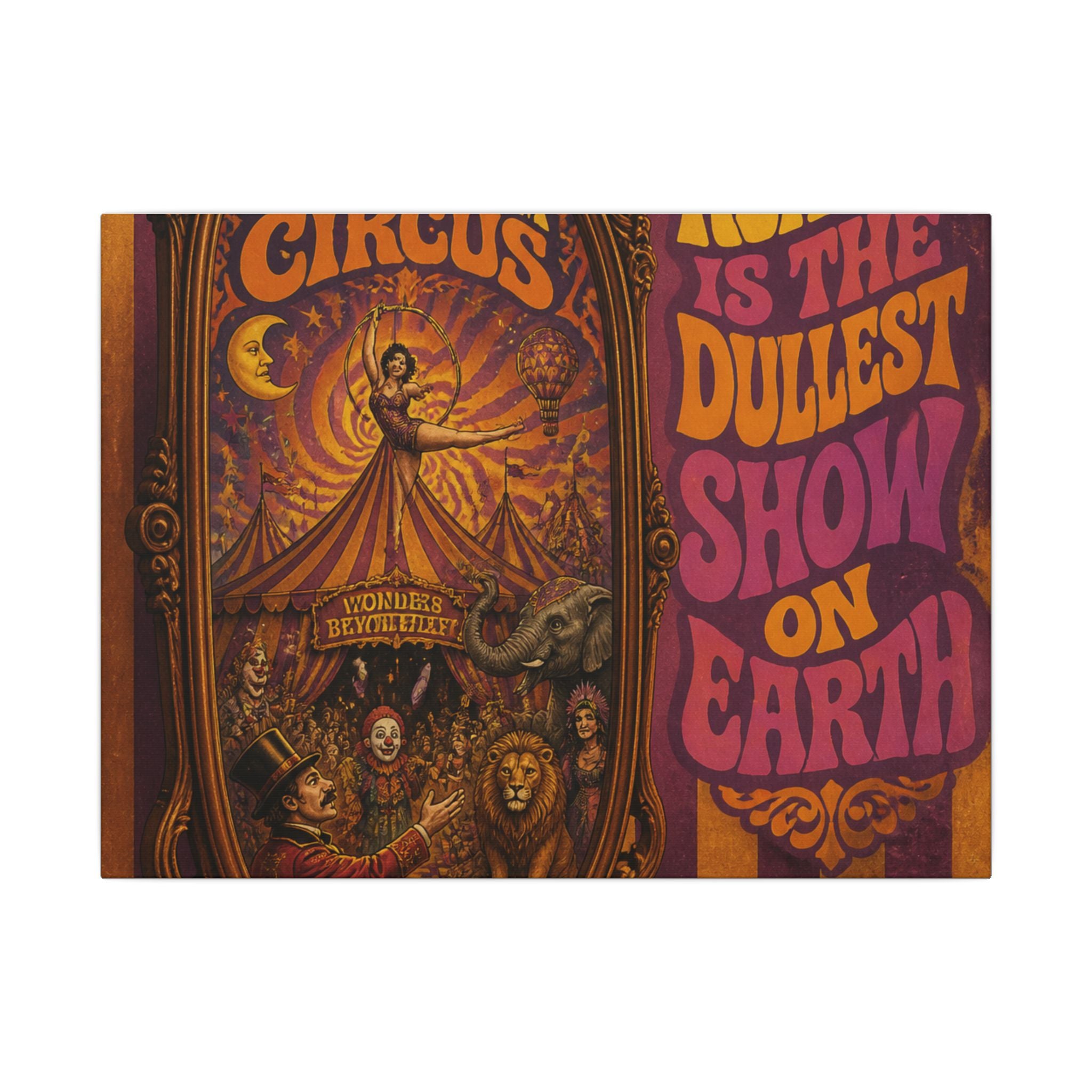 Vintage Mirror Circus Wall Art Canvas 16×20 Psychedelic Cafe Decor Maximalist Print