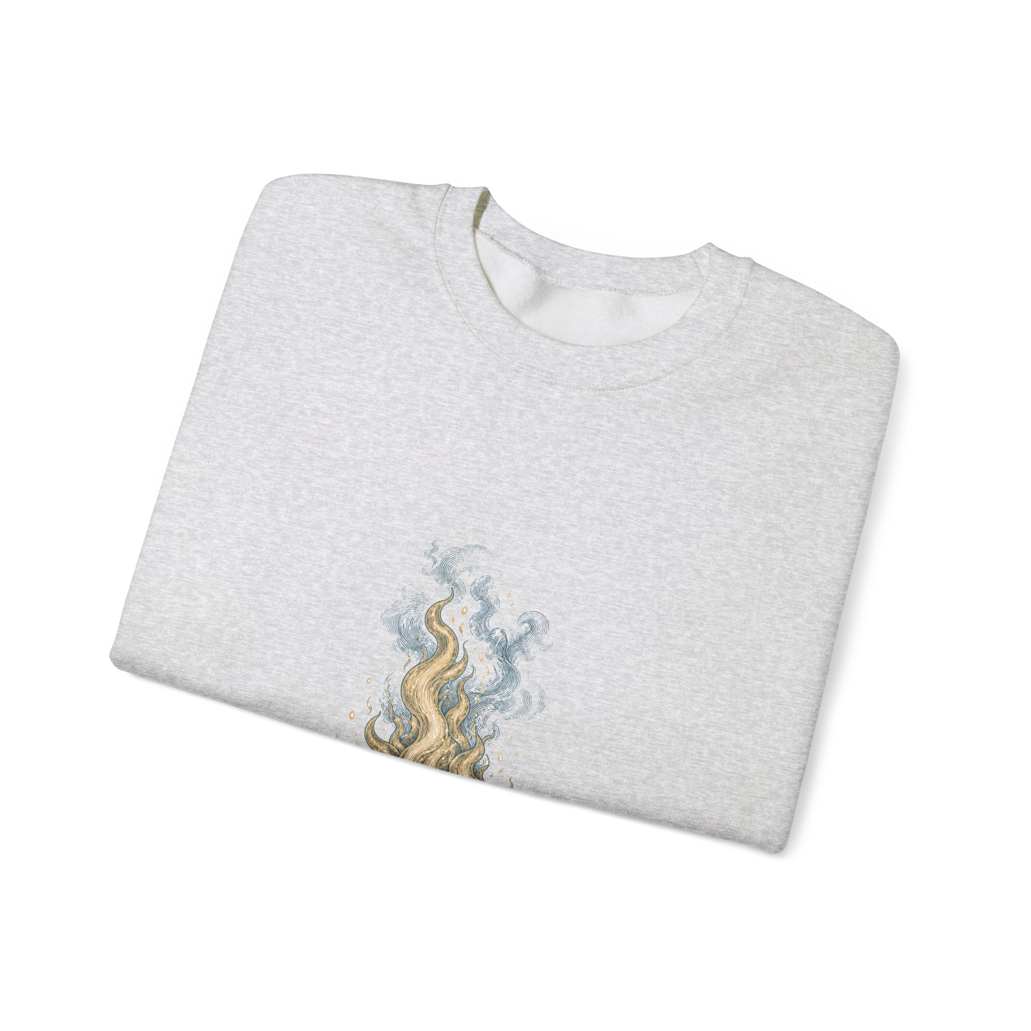 Matching Couple Sweatshirt - Wildfire & Waterfall Matching Couple Crewneck Sweatshirt Vintage Art His Hers Wedding Gift - Design A