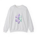 Matching Couple Sweatshirt - Puzzle Pieces Matching Couple Comfort Colors Crew Watercolor Art His Hers Birthday Gift - Design A