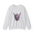 Matching Couple Sweatshirt - Crown & Shield Matching Couple Crewneck Sweatshirt Watercolor Art His Hers Engagement Gift - Design B