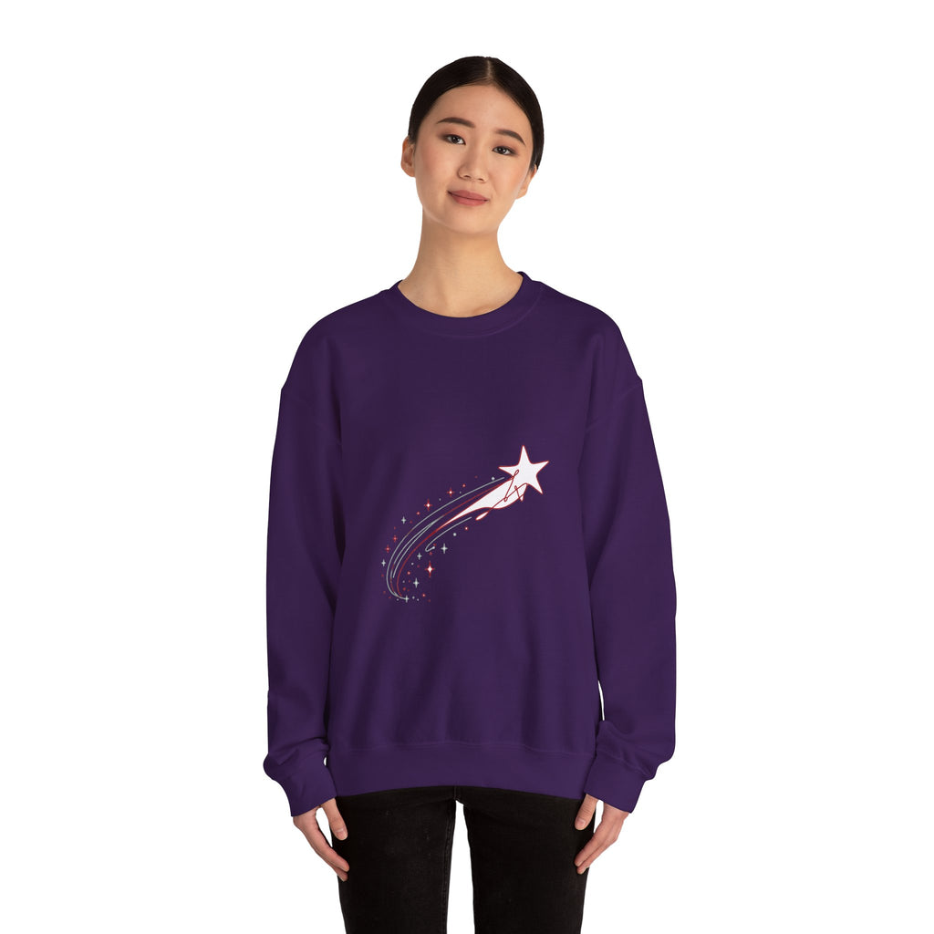 Matching Couple Sweatshirt - Shooting Star & North Star Matching Couple Crewneck Sweatshirt Minimalist Art His Hers Valentine Gift - Design A