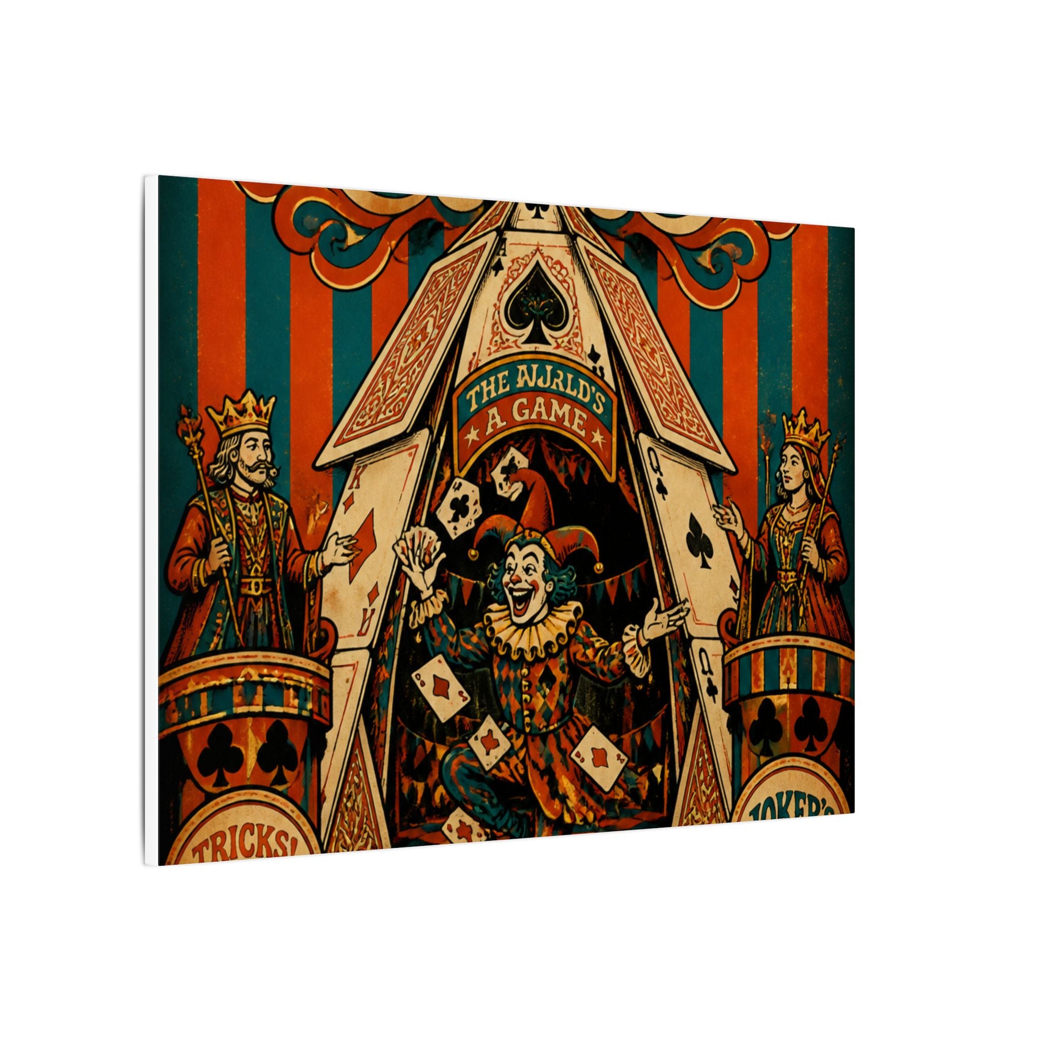 Playing Cards Tent Wall Art Canvas 24×36 Psychedelic Dining Room Decor Maximalist Print