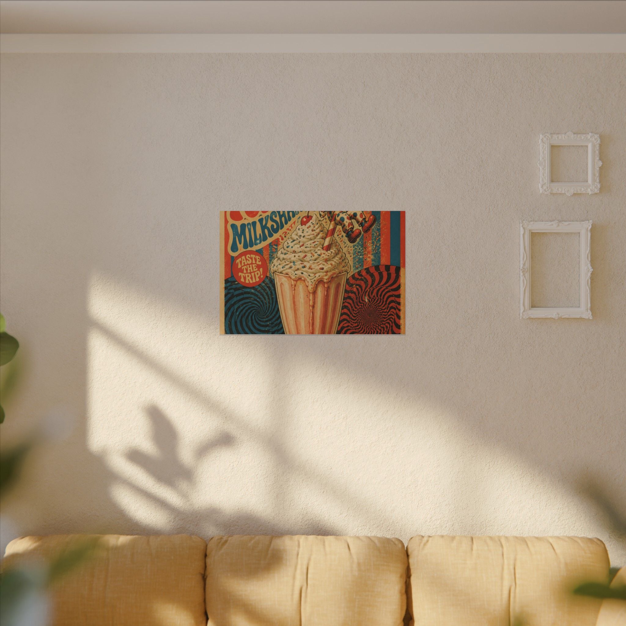 Milkshake Slide Clown Wall Art Canvas 24×36 Psychedelic Dining Room Decor Maximalist Print
