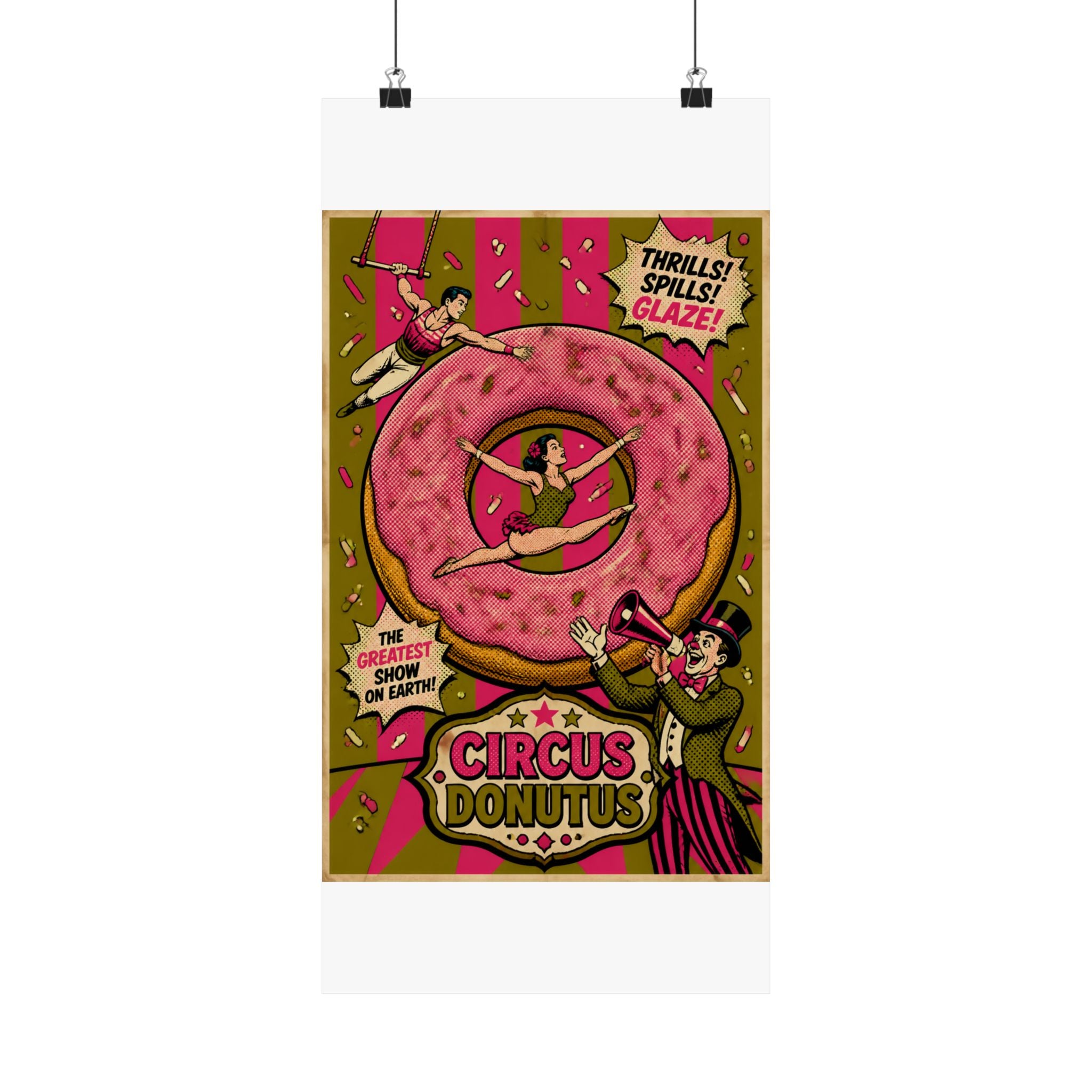 Donut Circus Ring Wall Art Poster 18×24 Pop Art Living Room Decor Maximalist Print