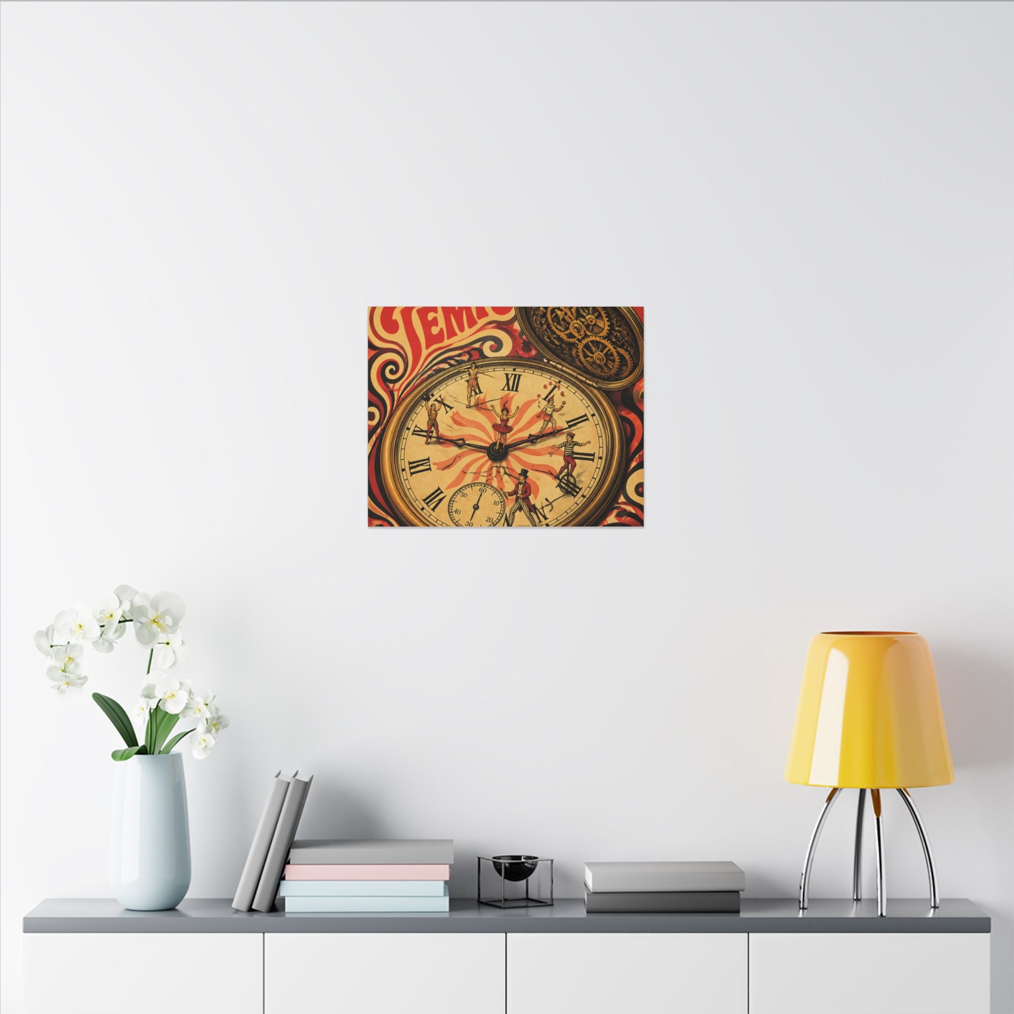 Pocket Watch Performers Wall Art Canvas 16×20 Psychedelic Cafe Decor Maximalist Print
