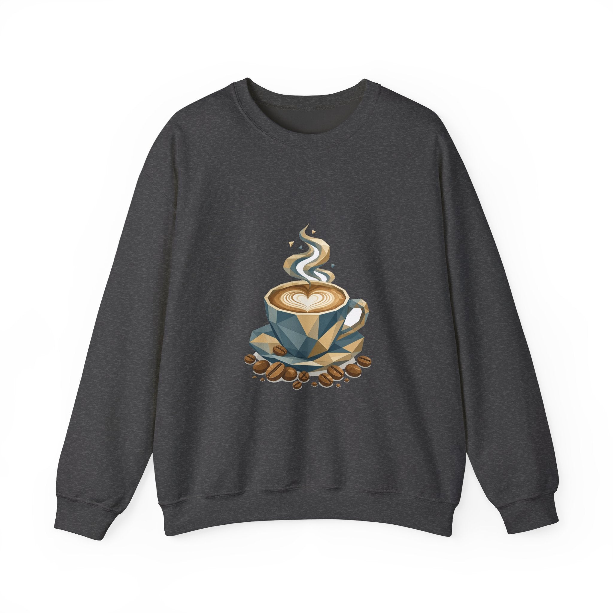 Matching Couple Sweatshirt - Coffee & Tea Matching Couple Premium Fleece Sweatshirt Geometric Art His Hers Love Gift - Design A