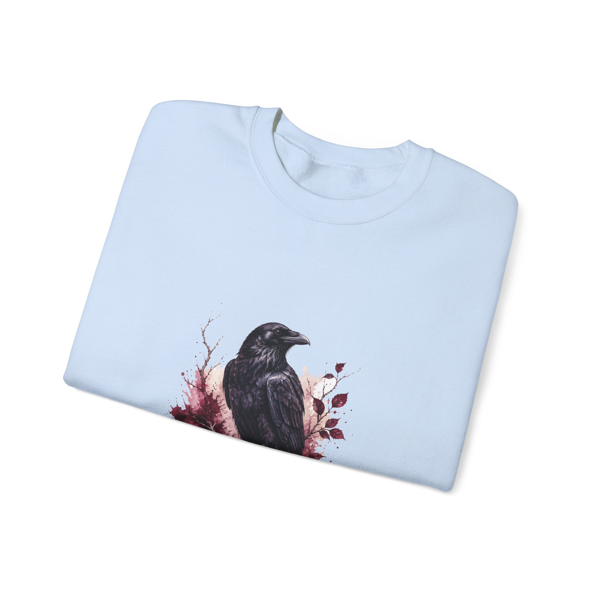 Matching Couple Sweatshirt - Raven & Swan Matching Couple Premium Fleece Sweatshirt Watercolor Art His Hers Birthday Gift - Design A
