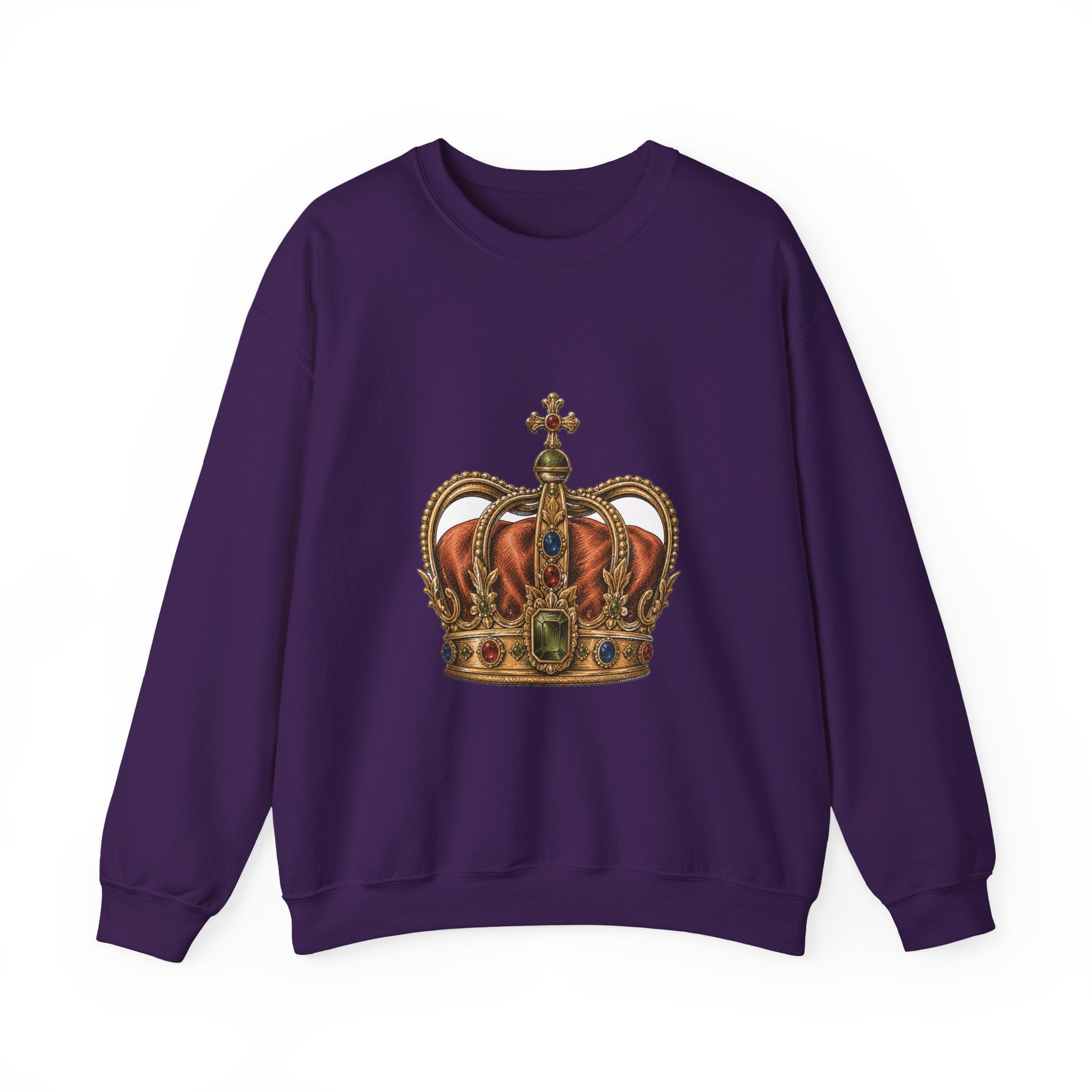 Matching Couple Sweatshirt - Crown & Shield Matching Couple Premium Fleece Sweatshirt Hand-Drawn Art His Hers Anniversary Gift - Design A