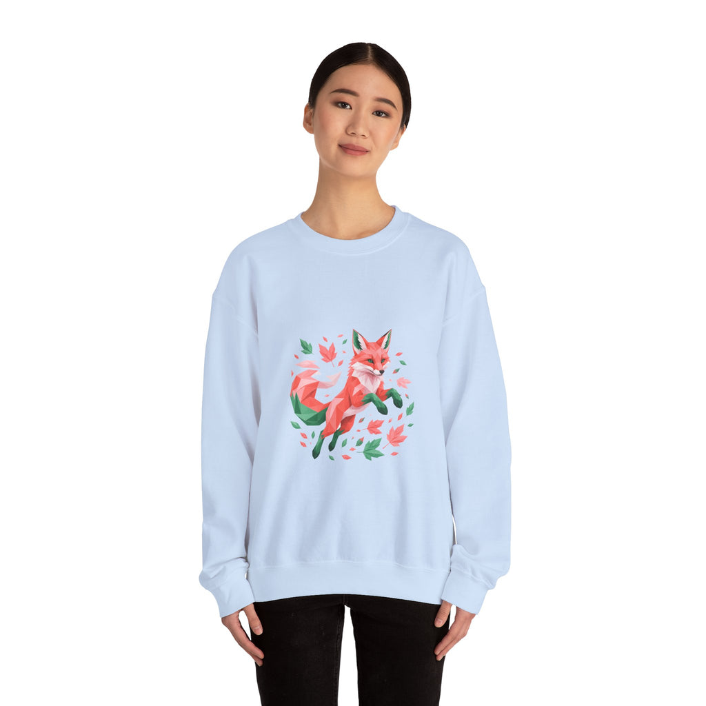 Matching Couple Sweatshirt - Fox & Rabbit Matching Couple Premium Fleece Sweatshirt Geometric Art His Hers Love Gift - Design A