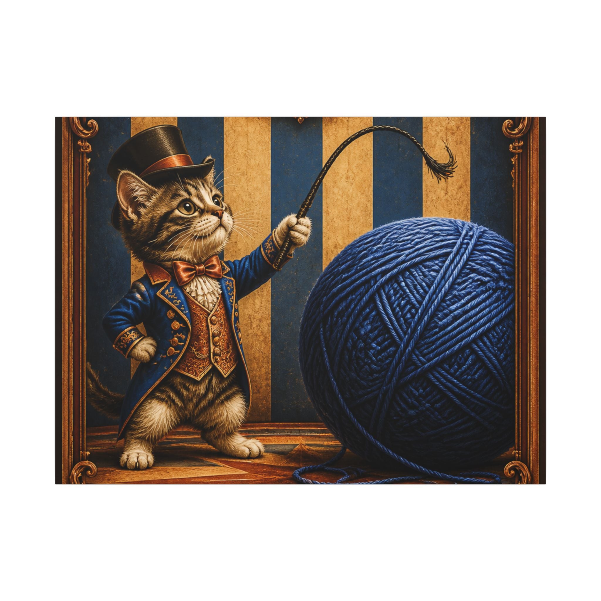 Cat Lion Tamer Wall Art Canvas 24×36 Baroque Studio Decor Maximalist Print