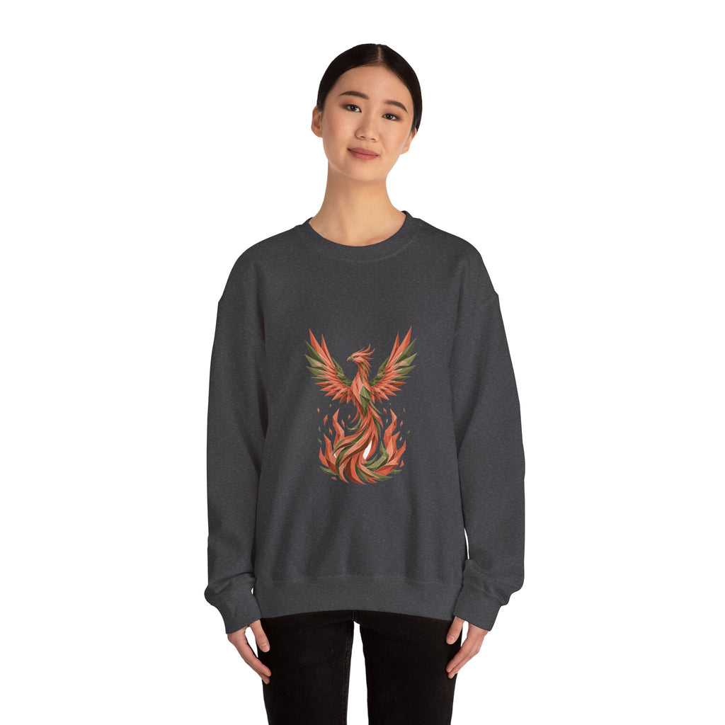 Matching Couple Sweatshirt - Dragon & Phoenix Matching Couple Comfort Colors Crew Geometric Art His Hers Love Gift - Design B