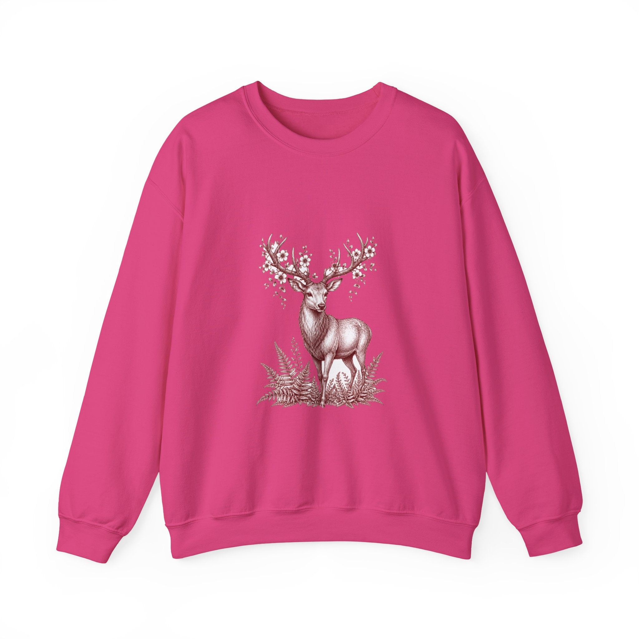 Matching Couple Sweatshirt - Bear & Deer Matching Couple Comfort Colors Crew Hand-Drawn Art His Hers Anniversary Gift - Design B