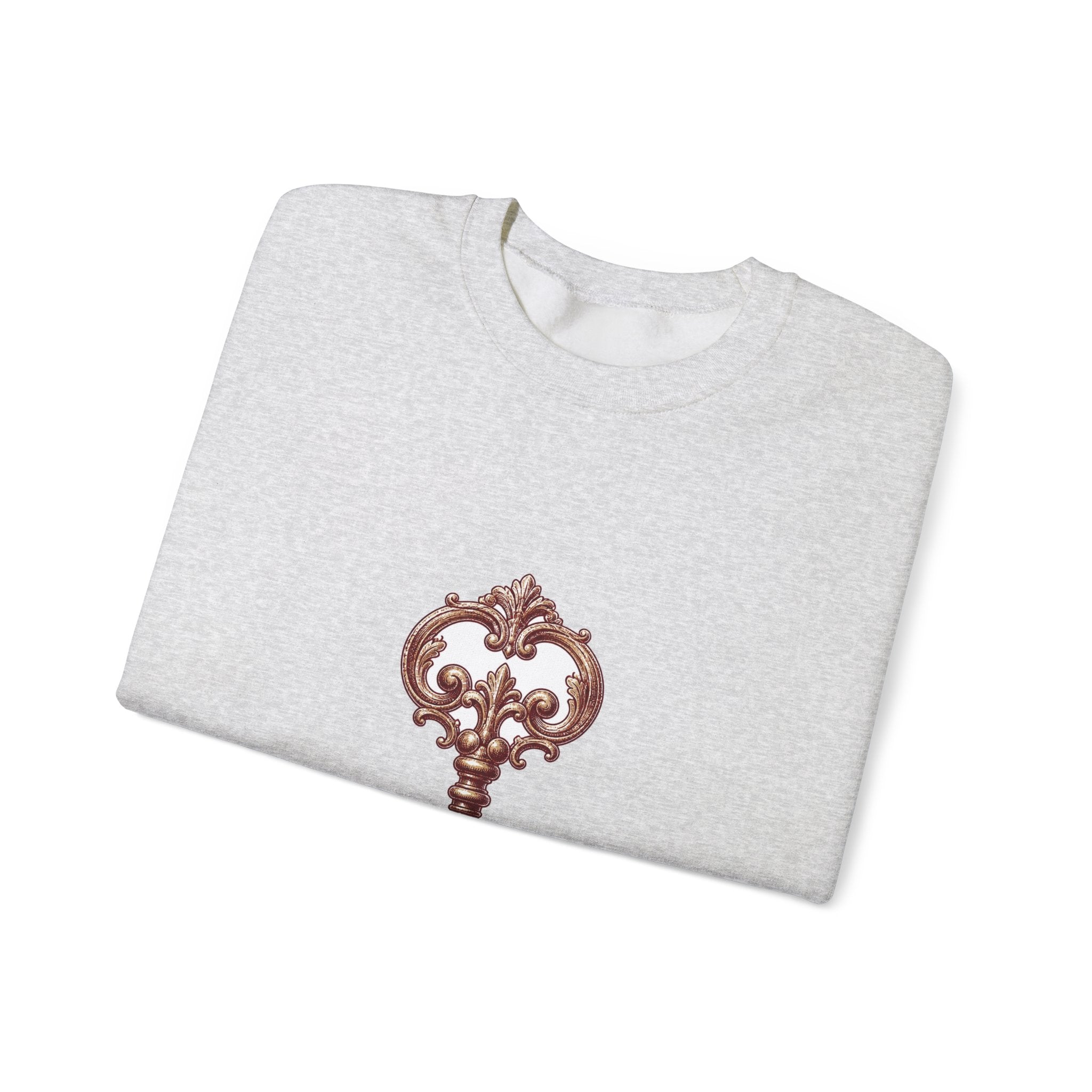 Matching Couple Sweatshirt - Key & Lock Matching Couple Premium Fleece Sweatshirt Hand-Drawn Art His Hers Anniversary Gift - Design A