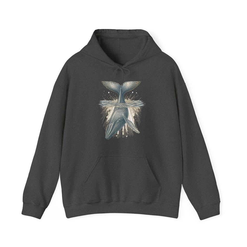 Matching Couple Sweatshirt - Eagle & Whale Matching Couple Hooded Sweatshirt Vintage Art His Hers Wedding Gift - Design B