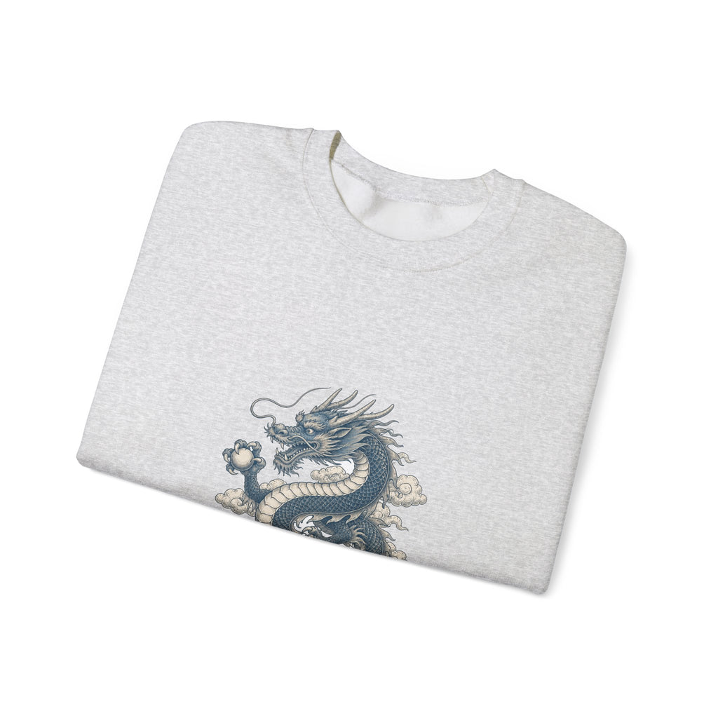 Matching Couple Sweatshirt - Dragon & Phoenix Matching Couple Crewneck Sweatshirt Vintage Art His Hers Wedding Gift - Design A