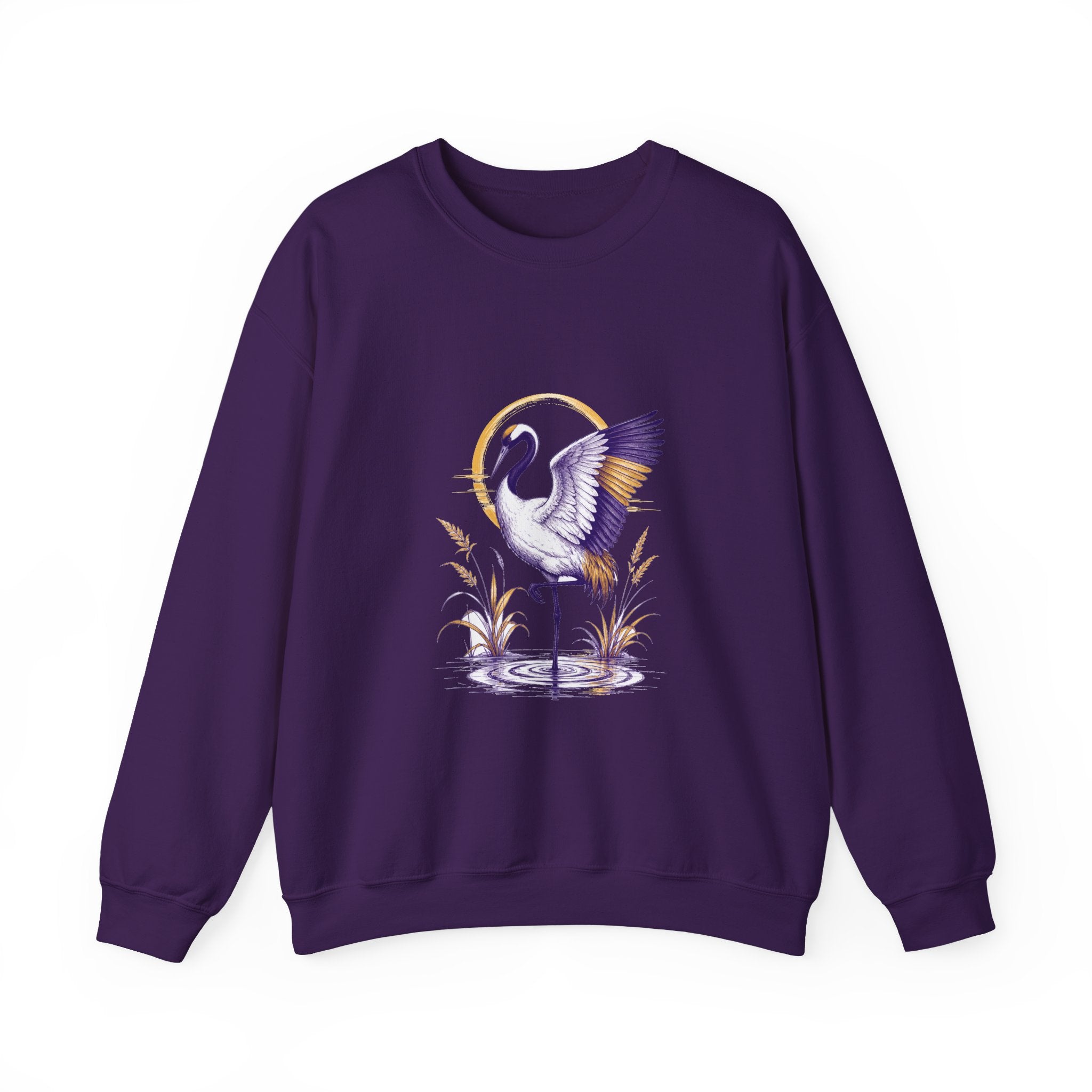 Matching Couple Sweatshirt - Tiger & Crane Matching Couple Premium Fleece Sweatshirt Hand-Drawn Art His Hers Anniversary Gift - Design B