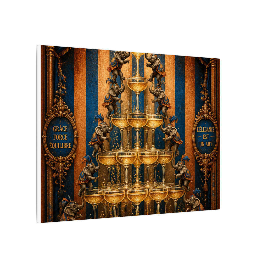 Champagne Tower Elephants Wall Art Canvas 24×36 Baroque Studio Decor Maximalist Print