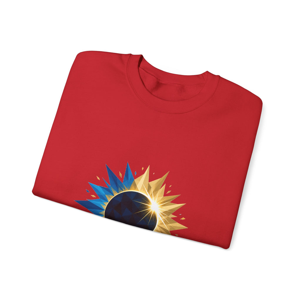 Matching Couple Sweatshirt - Solar & Lunar Eclipse Matching Couple Crewneck Sweatshirt Geometric Art His Hers Couple Gift - Design A
