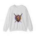 Matching Couple Sweatshirt - Crown & Shield Matching Couple Premium Fleece Sweatshirt Watercolor Art His Hers Birthday Gift - Design B