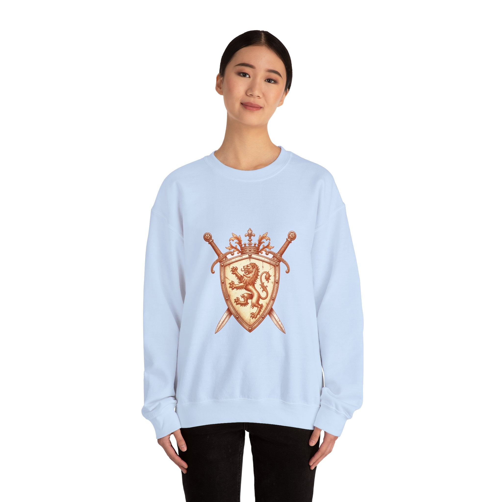 Matching Couple Sweatshirt - Crown & Shield Matching Couple Premium Fleece Sweatshirt Vintage Art His Hers Honeymoon Gift - Design B