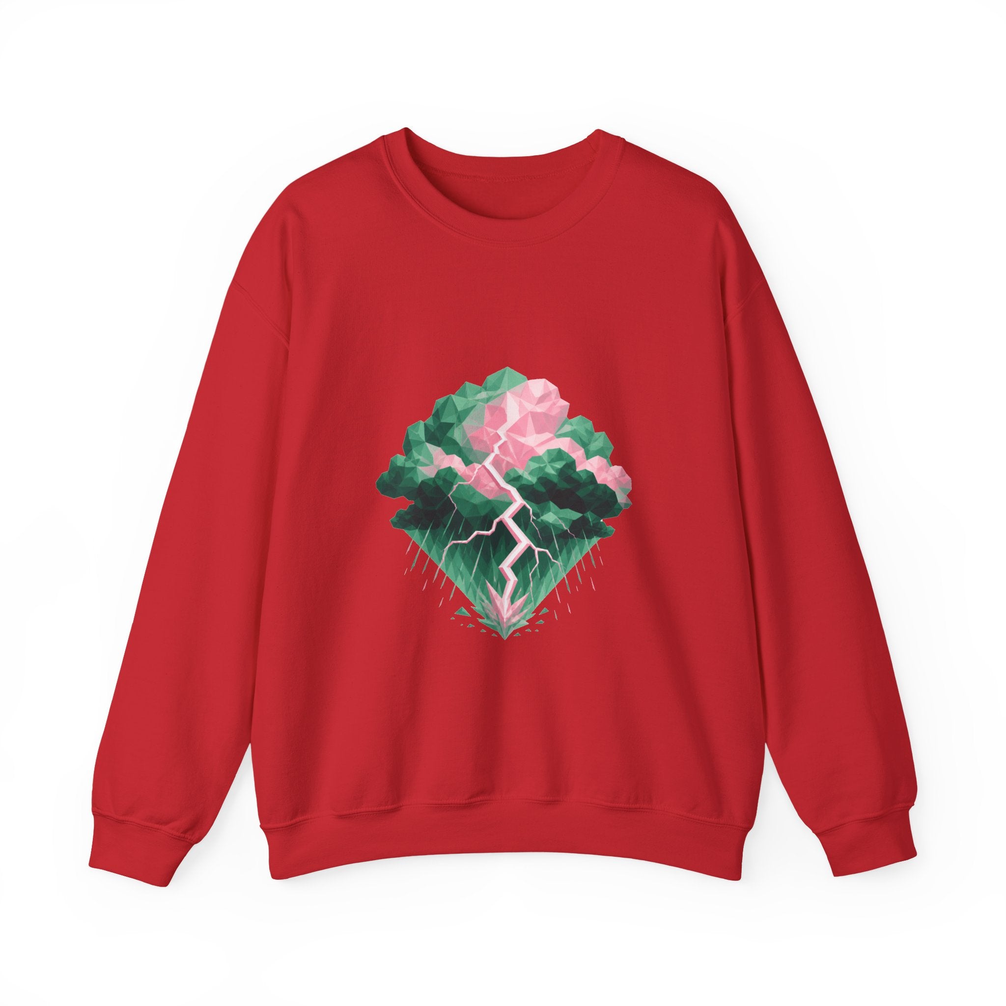 Matching Couple Sweatshirt - Storm & Rainbow Matching Couple Comfort Colors Crew Geometric Art His Hers Love Gift - Design A