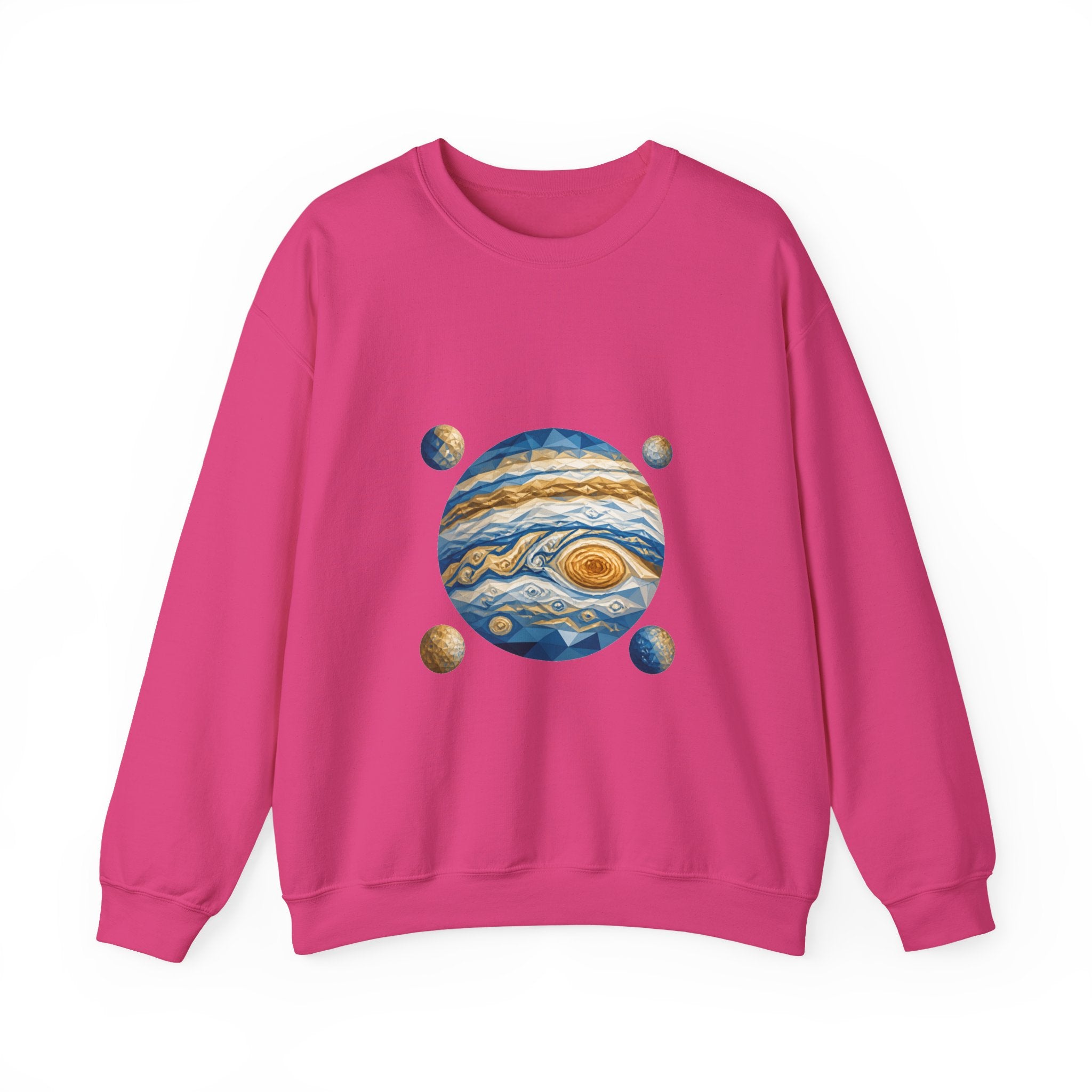 Matching Couple Sweatshirt - Saturn & Jupiter Matching Couple Premium Fleece Sweatshirt Geometric Art His Hers Love Gift - Design B