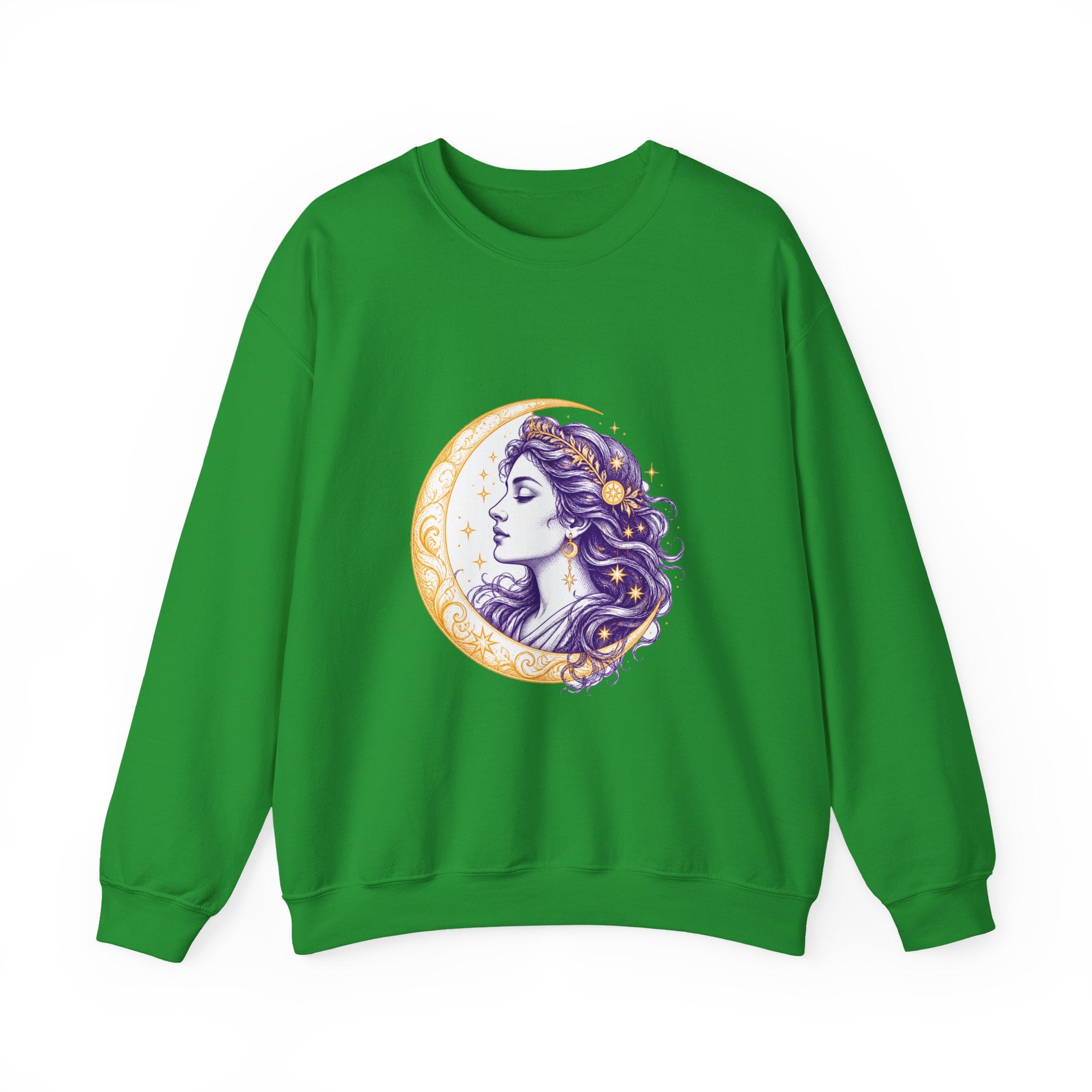 Matching Couple Sweatshirt - Helios & Selene Matching Couple Crewneck Sweatshirt Hand-Drawn Art His Hers Best Friend Gift - Design B