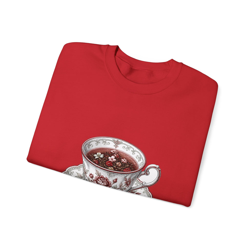 Matching Couple Sweatshirt - Coffee & Tea Matching Couple Premium Fleece Sweatshirt Hand-Drawn Art His Hers Anniversary Gift - Design B