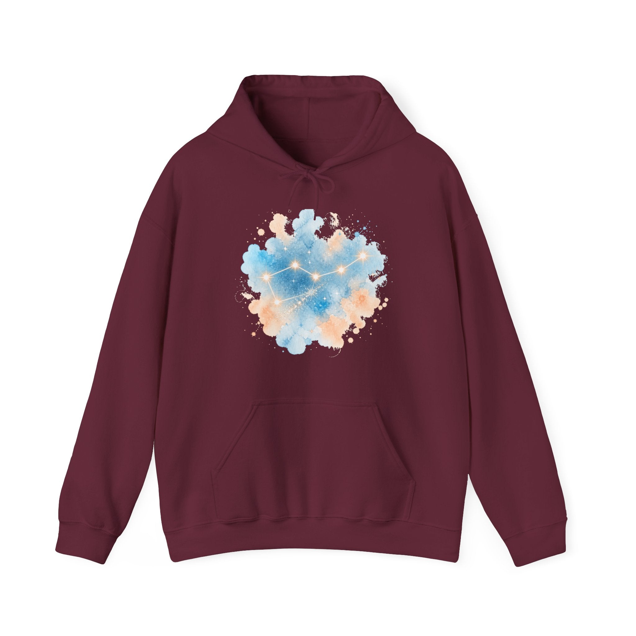 Matching Couple Sweatshirt - Big & Little Dipper Matching Couple Hooded Sweatshirt Watercolor Art His Hers Engagement Gift - Design A