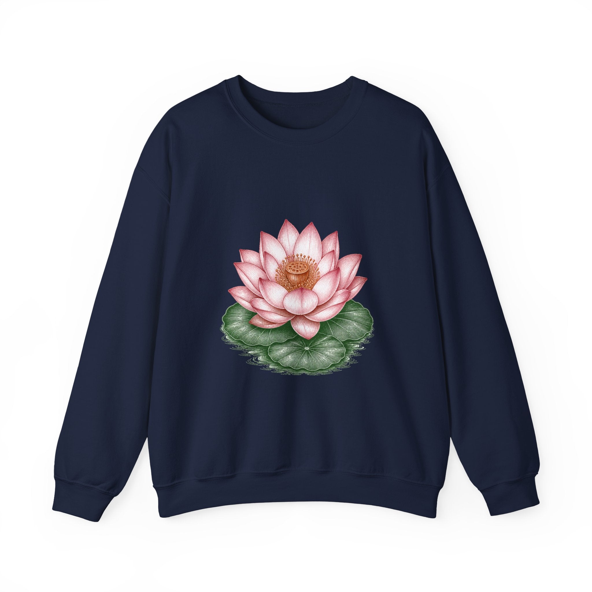 Matching Couple Sweatshirt - Open & Closed Lotus Matching Couple Comfort Colors Crew Vintage Art His Hers Honeymoon Gift - Design A