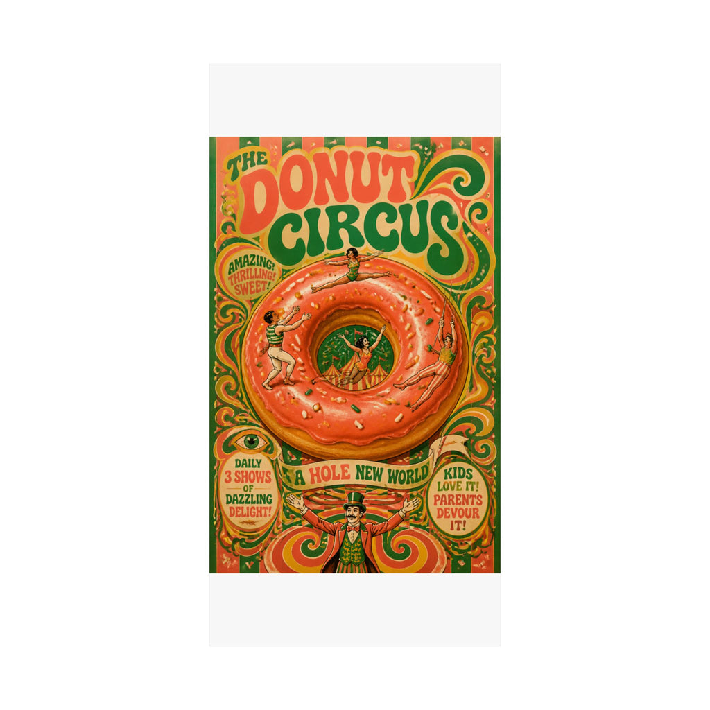 Donut Circus Ring Wall Art Poster 18×24 Psychedelic Cafe Decor Maximalist Print