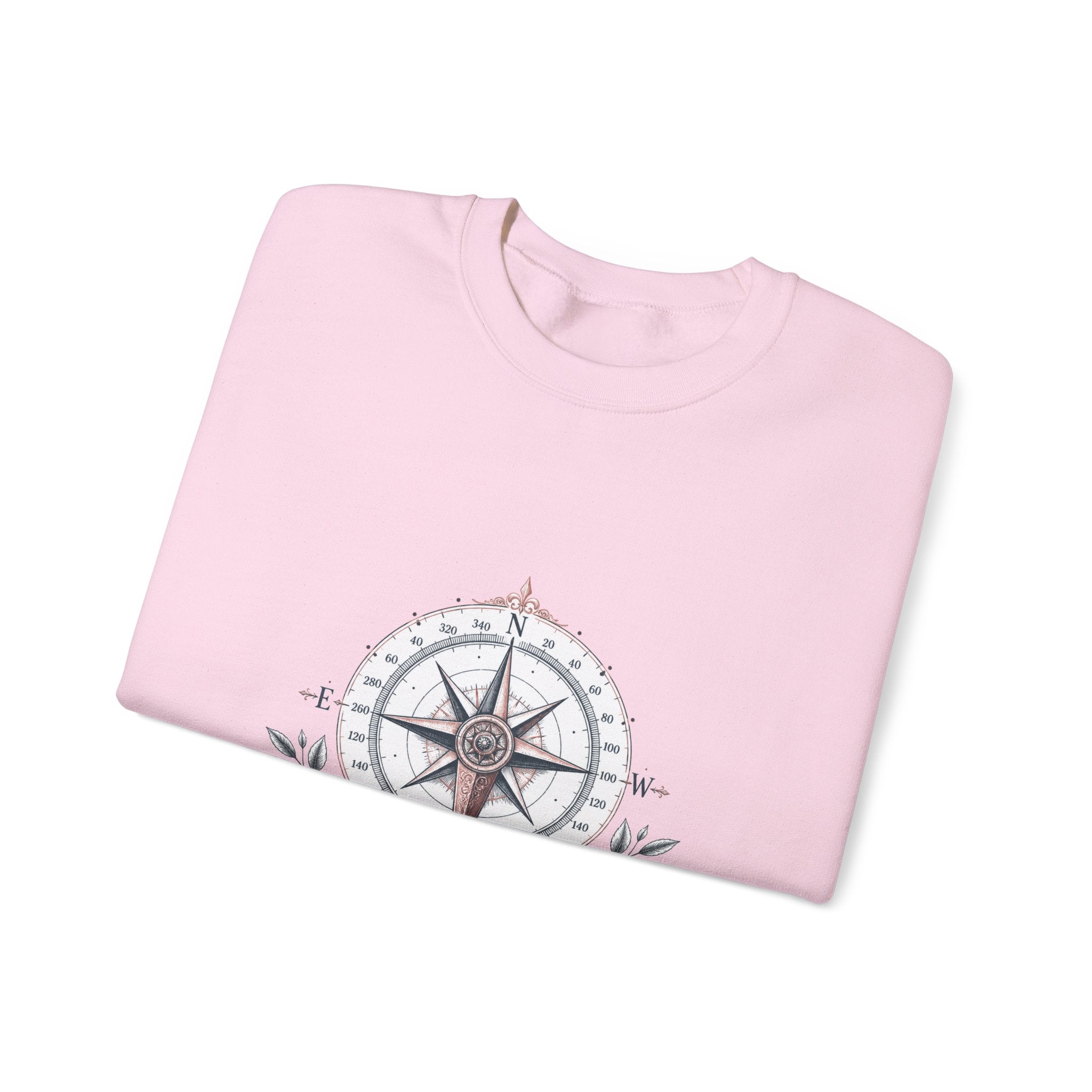 Matching Couple Sweatshirt - Compass North & South Matching Couple Crewneck Sweatshirt Vintage Art His Hers Wedding Gift - Design B