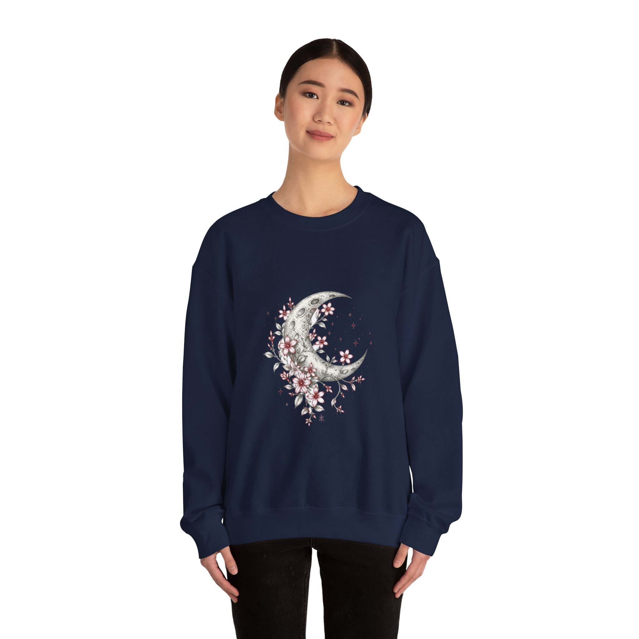 Matching Couple Sweatshirt - Sun & Moon Matching Couple Crewneck Sweatshirt Hand-Drawn Art His Hers Best Friend Gift - Design A
