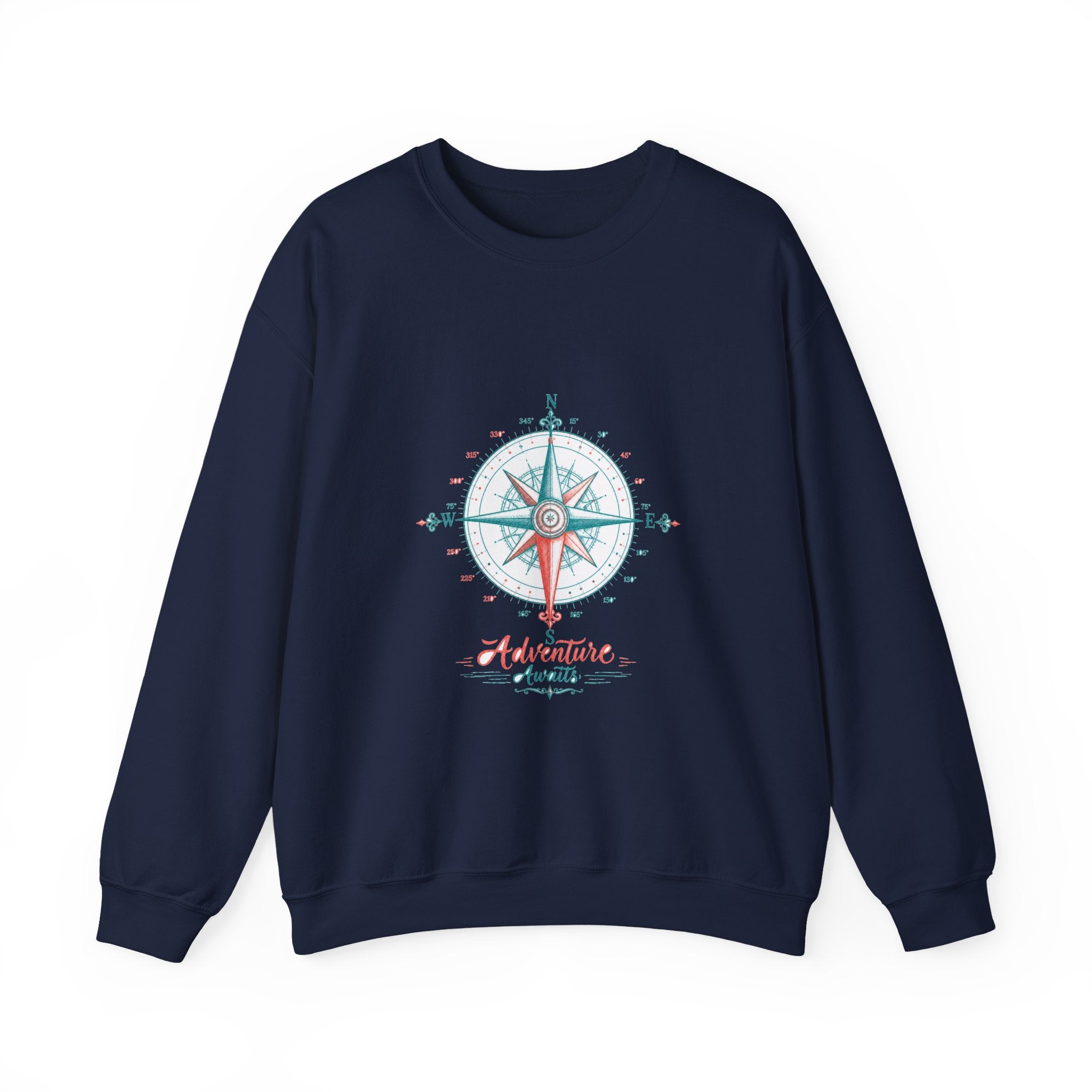Matching Couple Sweatshirt - Compass North & South Matching Couple Premium Fleece Sweatshirt Hand-Drawn Art His Hers Anniversary Gift - Design B