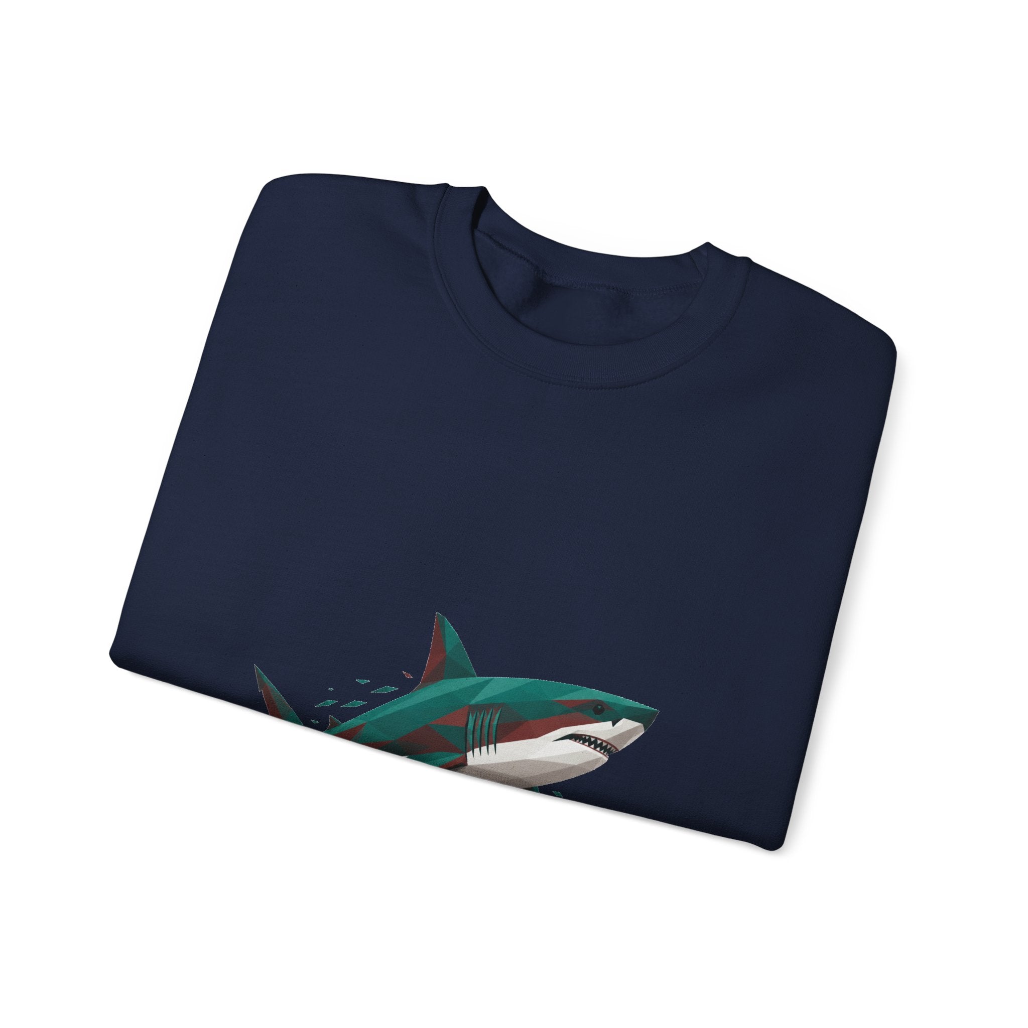 Matching Couple Sweatshirt - Shark & Dolphin Matching Couple Comfort Colors Crew Geometric Art His Hers Love Gift - Design A