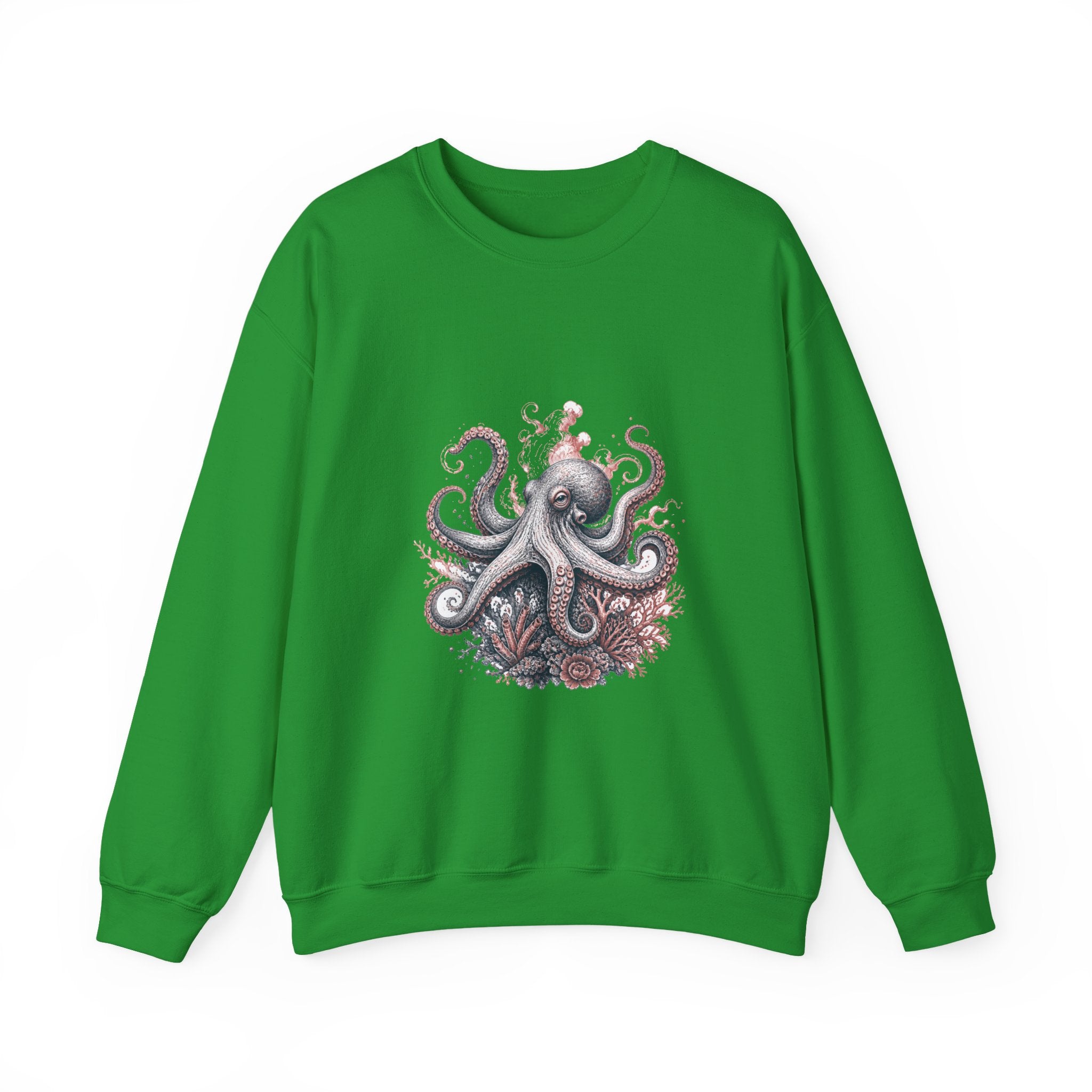 Matching Couple Sweatshirt - Octopus & Jellyfish Matching Couple Crewneck Sweatshirt Hand-Drawn Art His Hers Best Friend Gift - Design A