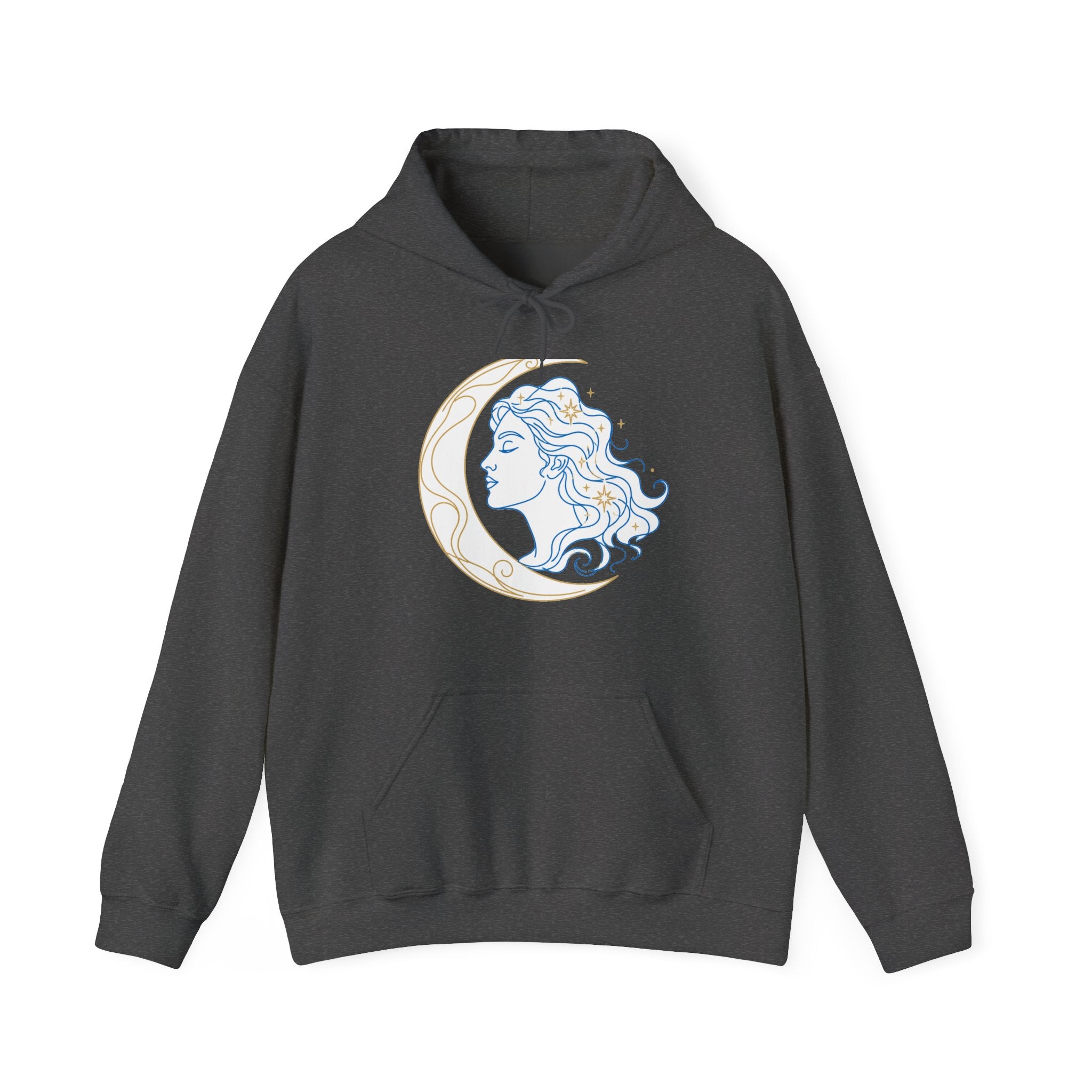 Matching Couple Sweatshirt - Helios & Selene Matching Couple Hooded Sweatshirt Minimalist Art His Hers Valentine Gift - Design B