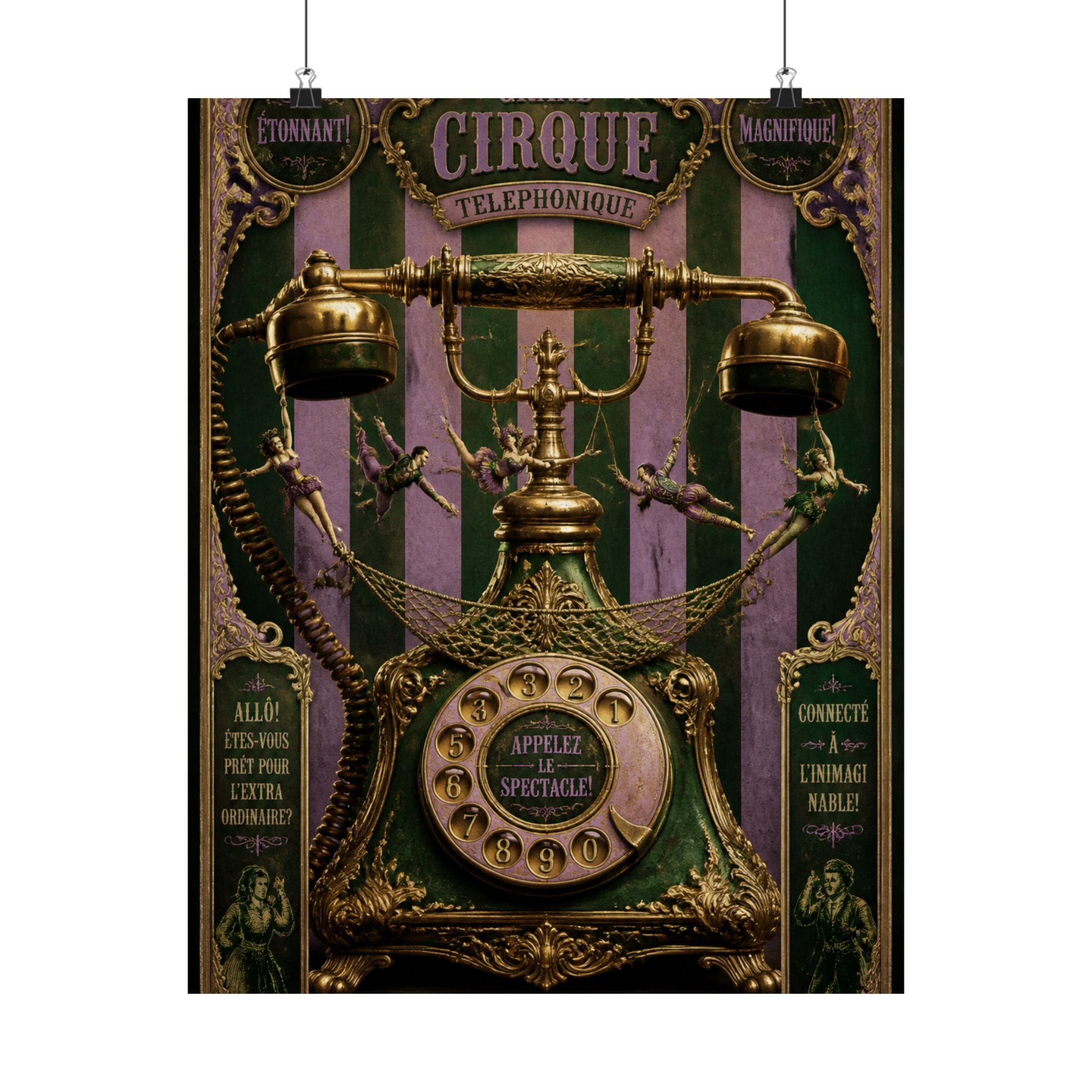 Vintage Telephone Booth Wall Art Poster 24×36 Baroque Studio Decor Maximalist Print