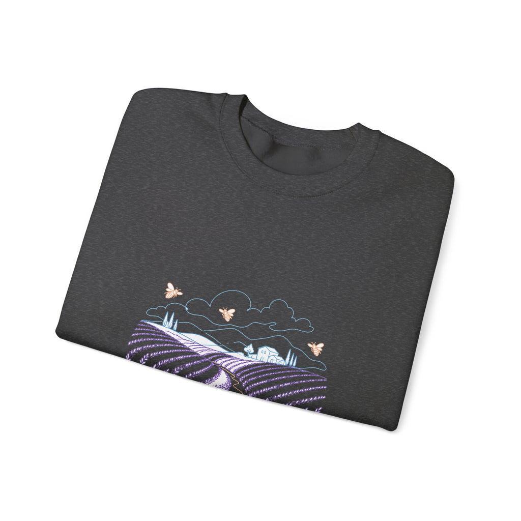 Matching Couple Sweatshirt - Lavender Fields & Canyon Matching Couple Comfort Colors Crew Minimalist Art His Hers Christmas Gift - Design A