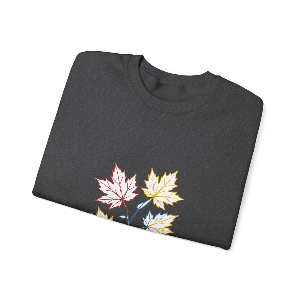 Matching Couple Sweatshirt - Cherry Blossom & Maple Leaf Matching Couple Comfort Colors Crew Minimalist Art His Hers Christmas Gift - Design B