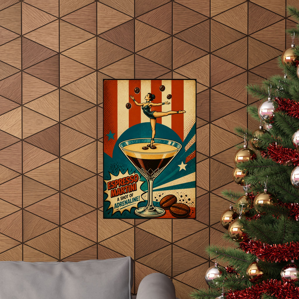 Espresso Martini Acrobat Wall Art Poster 18×24 Pop Art Living Room Decor Maximalist Print